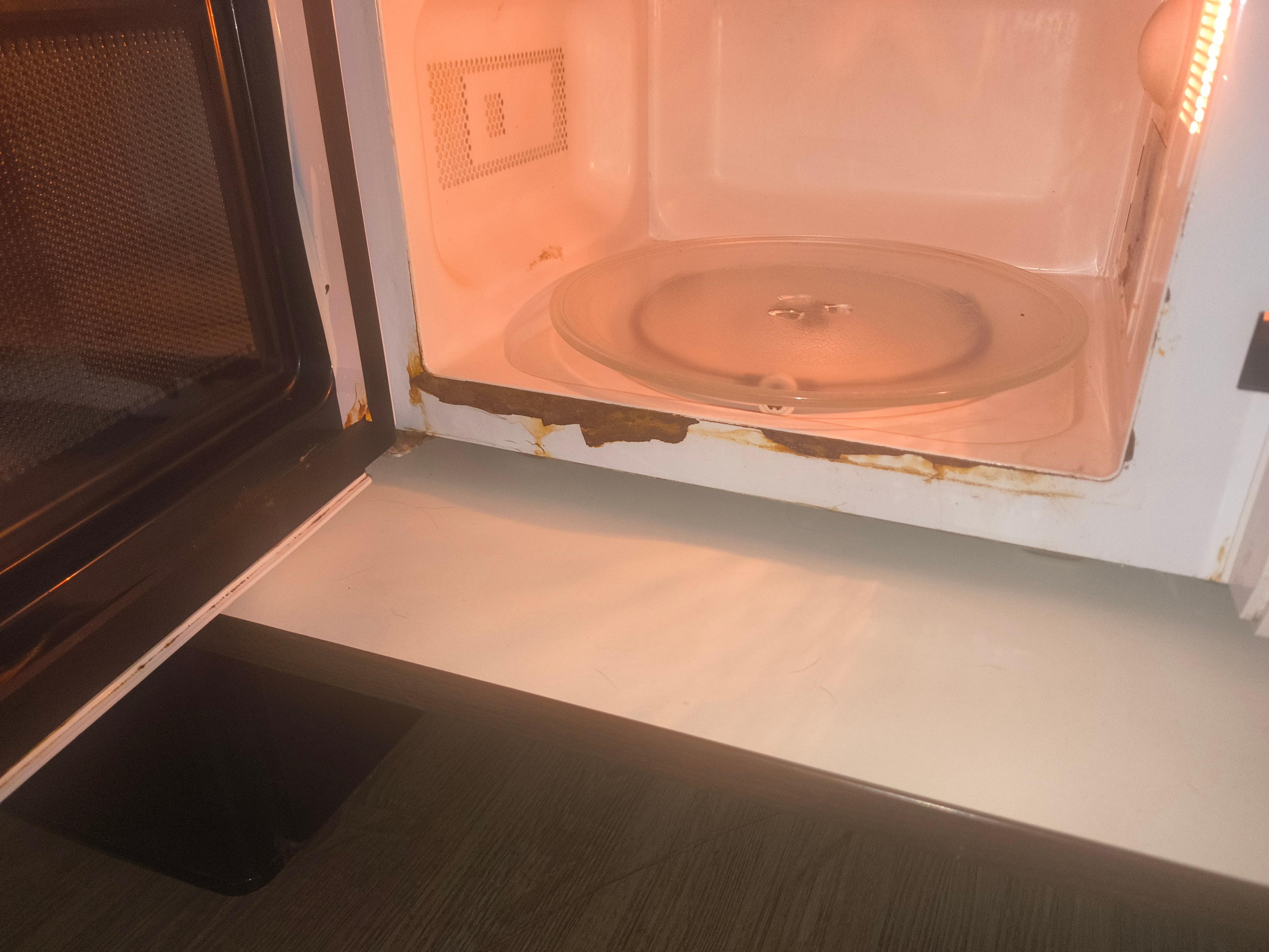 Inside of microwave 