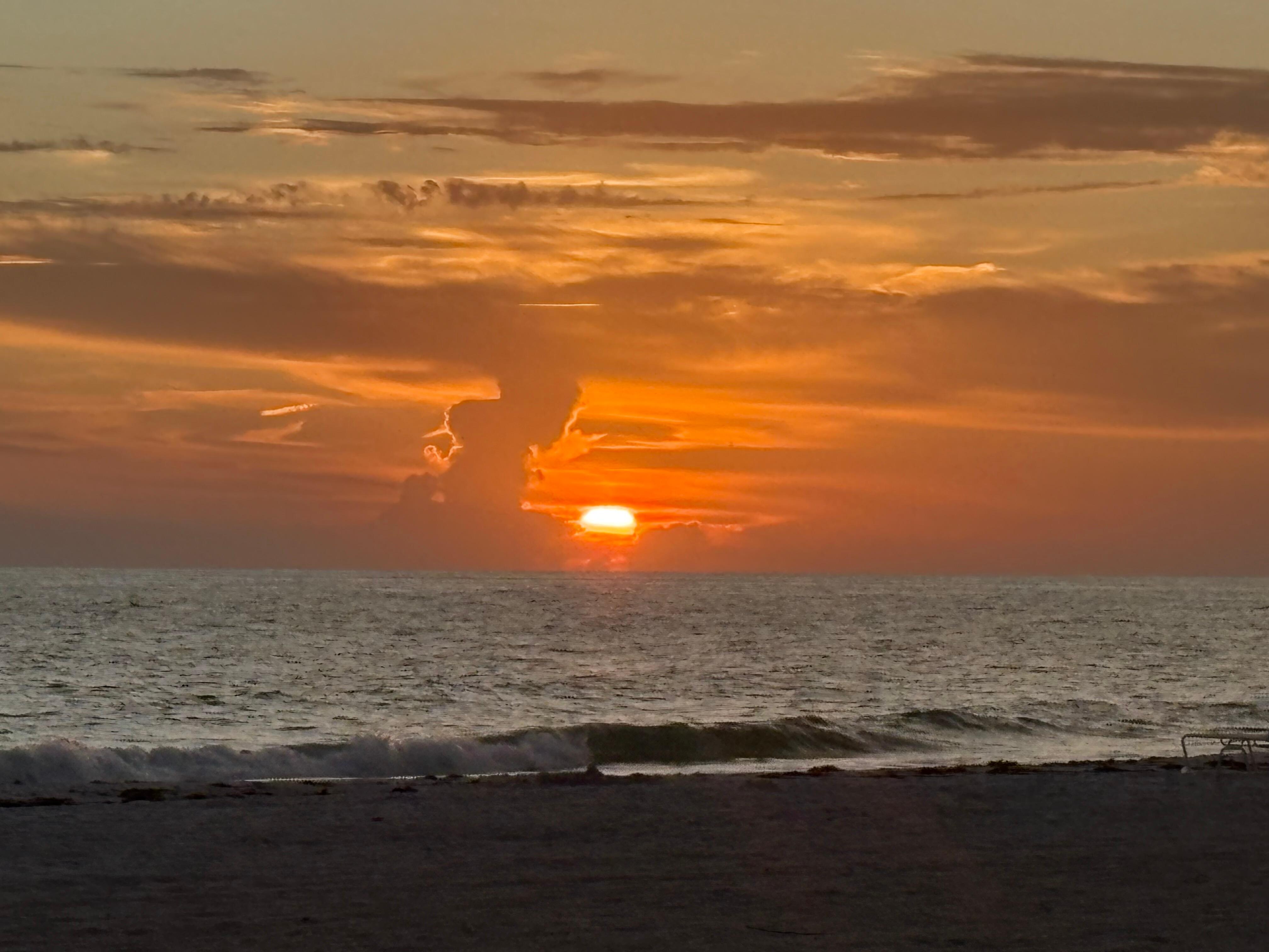 Sunset from the beach directly across the street (2 blocks down).
