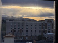 Morning view out the front of hotel