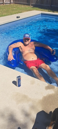 Just relaxing poolside