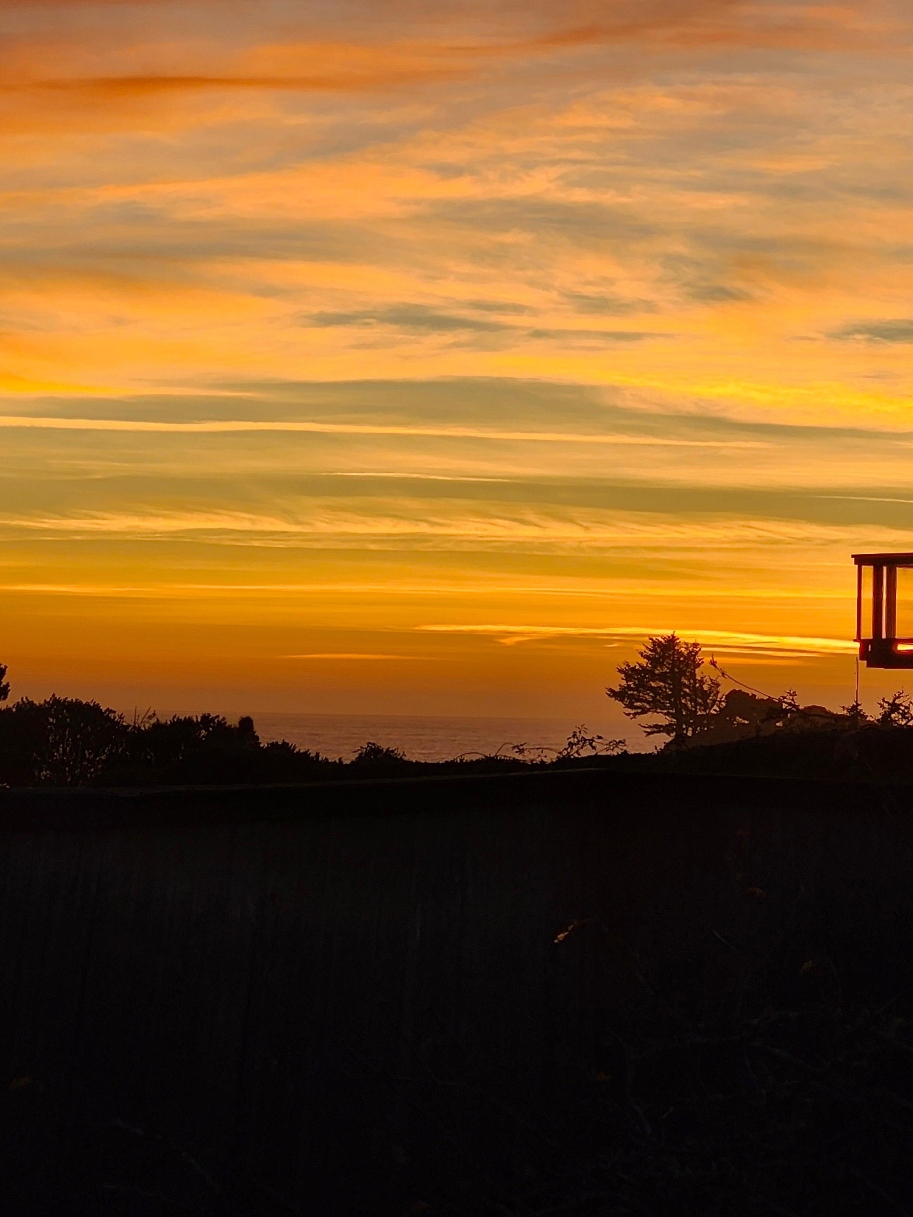The sunset was gorgeous.  This is picture was taken from the back yard.