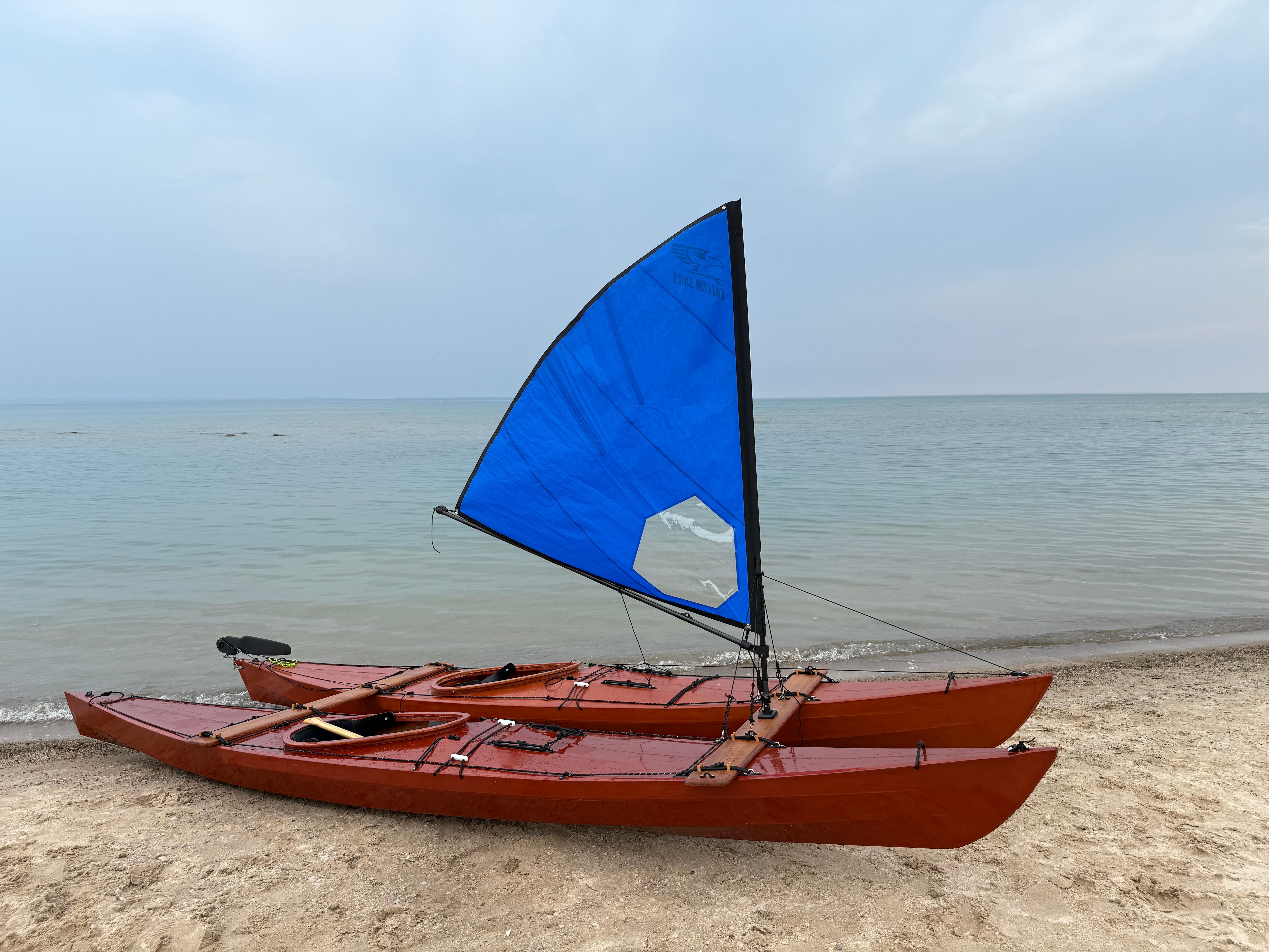Two of my husband’s kayaks made into a catamaran so that our granddaughters could go exploring together.