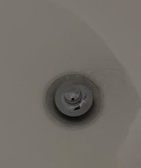 Shower drain clogged and hair stuck in it
