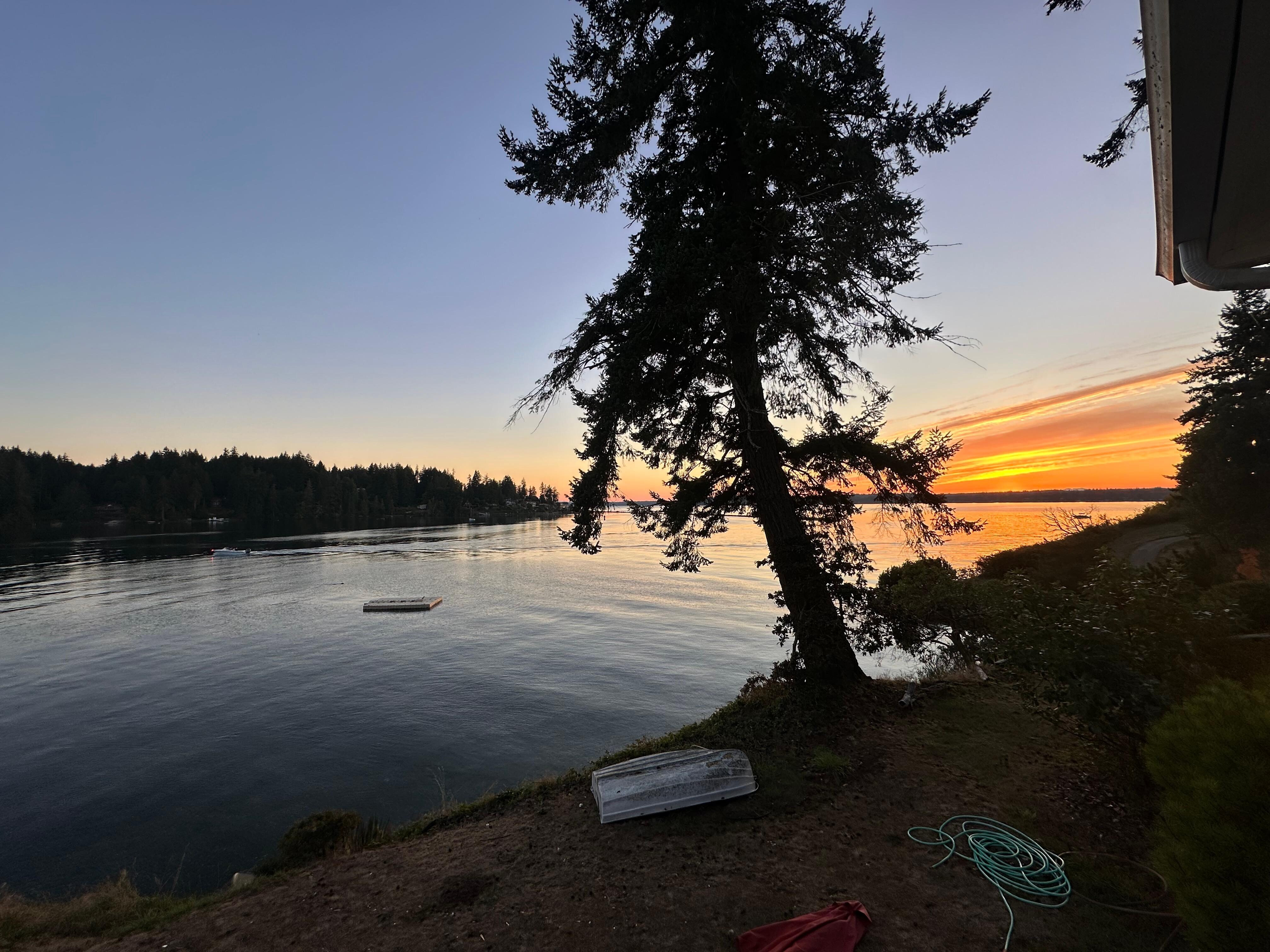 Sunset looking out from the back