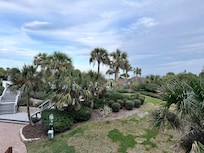 View from our 2nd floor balcony of the pool and ocean.