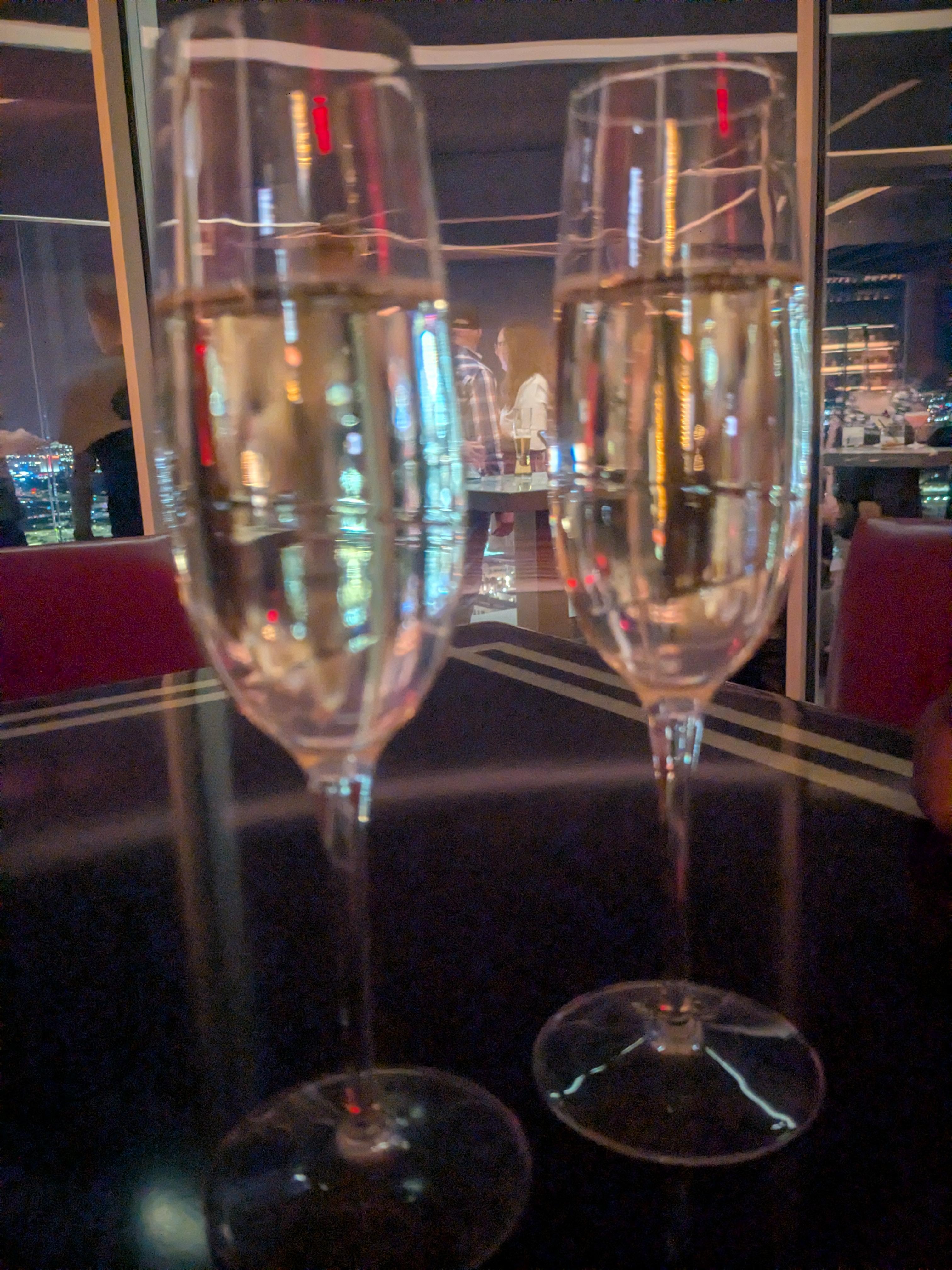 Complimentary champagne at the Legacy Club