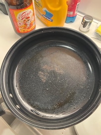Dirty dish left stored in the cabinet