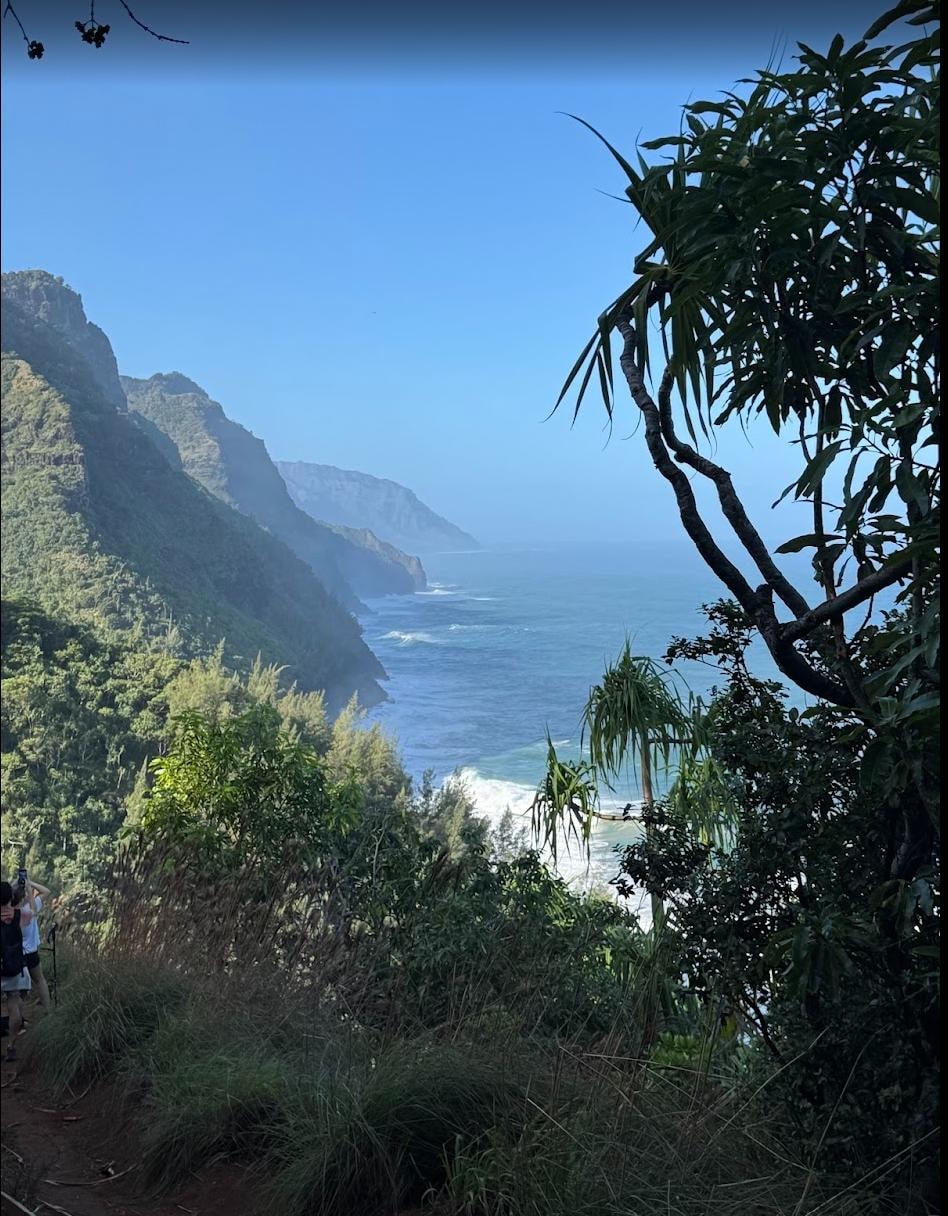 Kalalau Trail...2 miles out to stream/beach and 2 miles back.