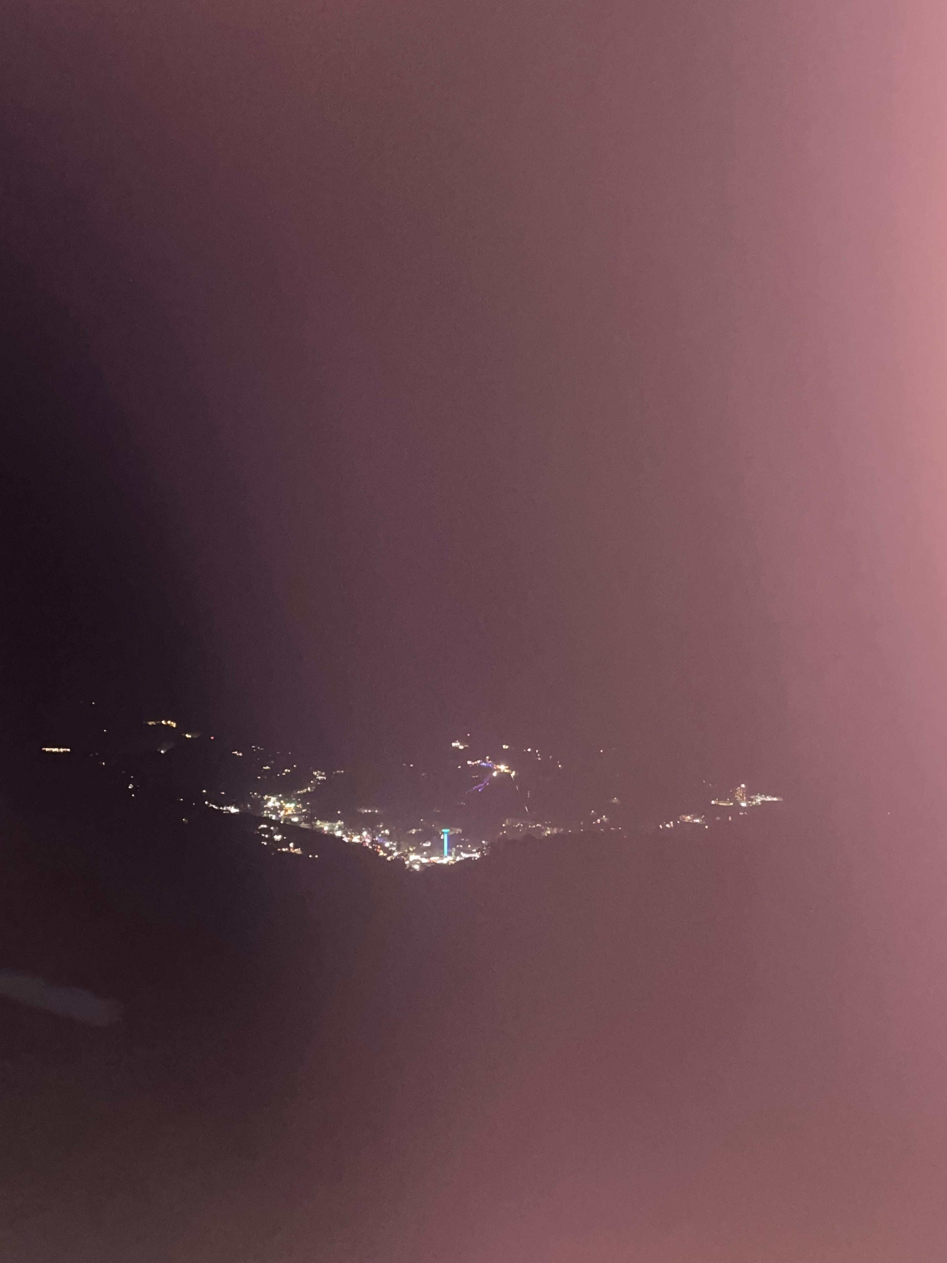 Night view of Gatlinburg below 