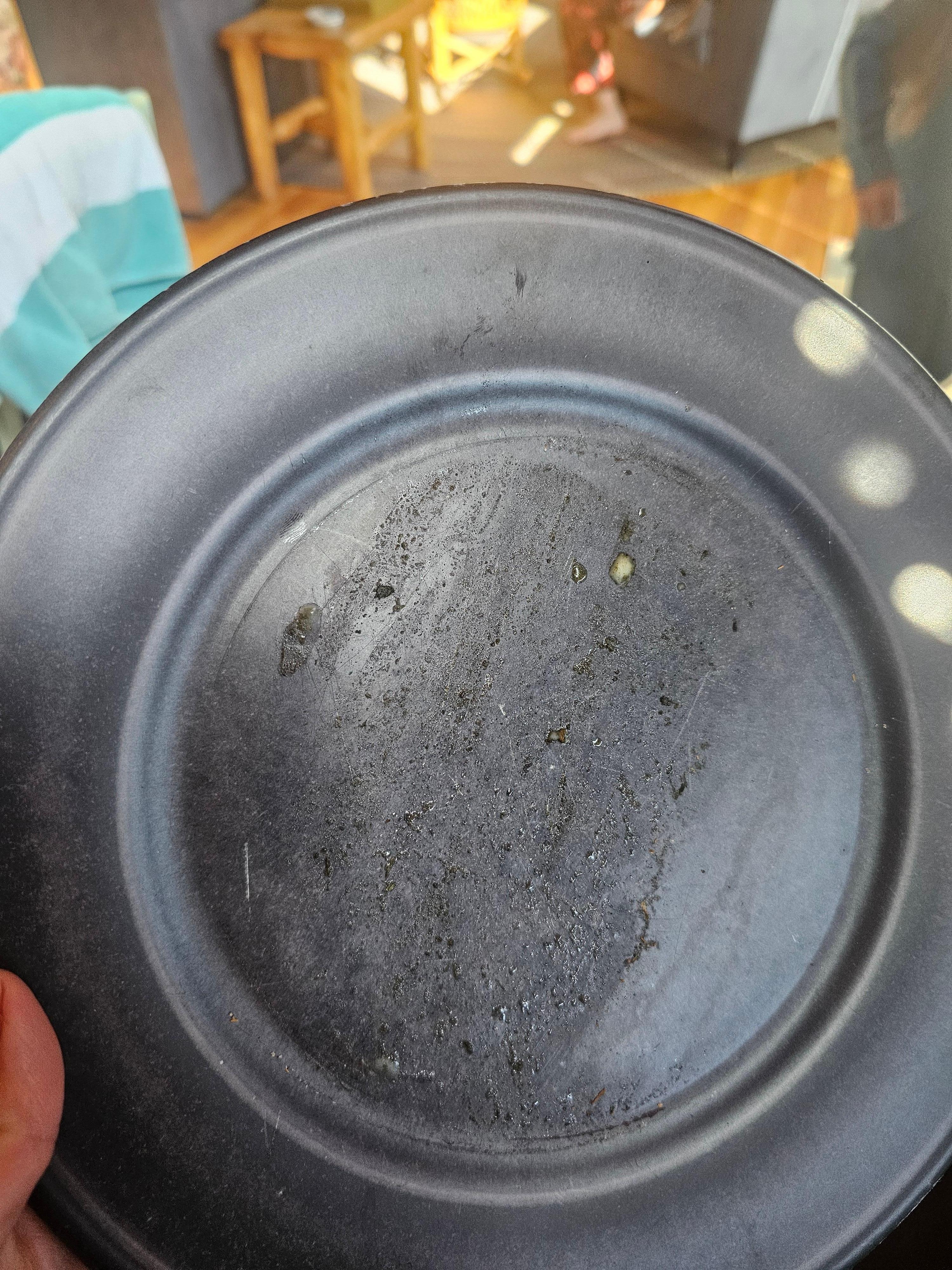 One of the plates we pulled from the cupboards.