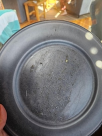 One of the plates we pulled from the cupboards.