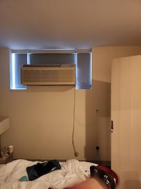 Mattress on the floor. Subfloor "windows" for optimal privacy for my minor daughter.