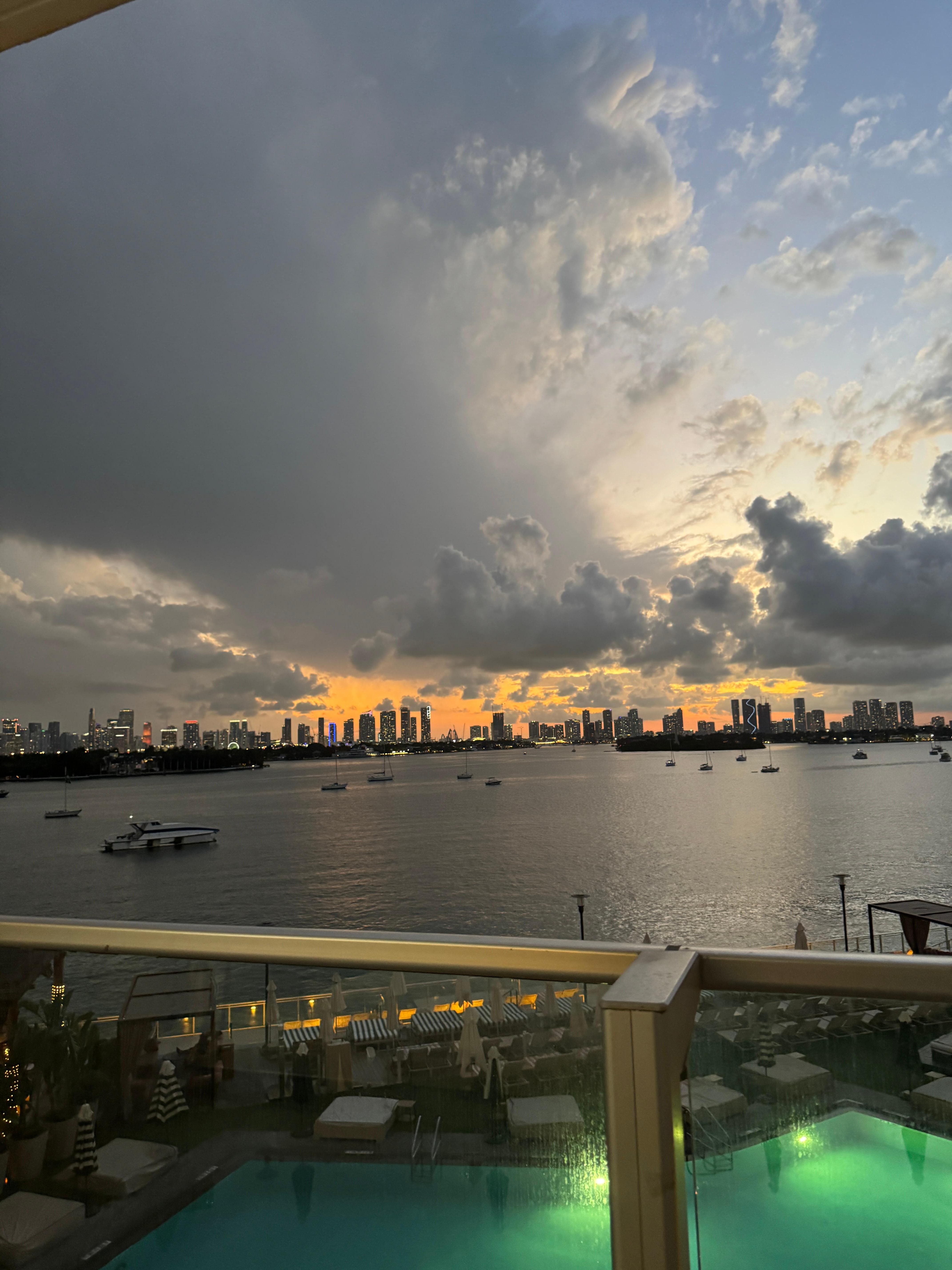 beautiful sunset view from balcony