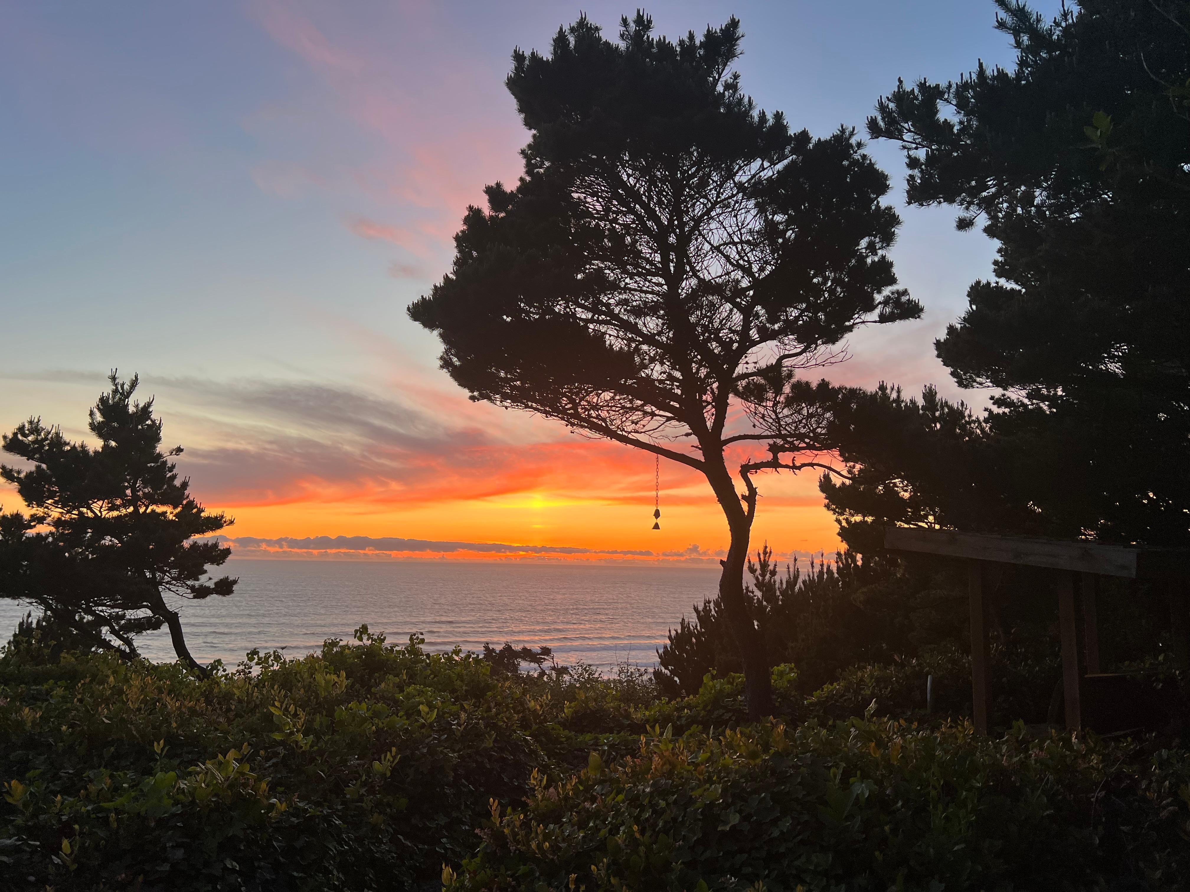 Sunset view from the hot tub 