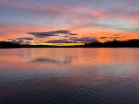 Spectacular sunset over the lake
