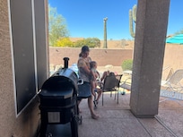 We used the pellet BBQ / smoker which worked great.