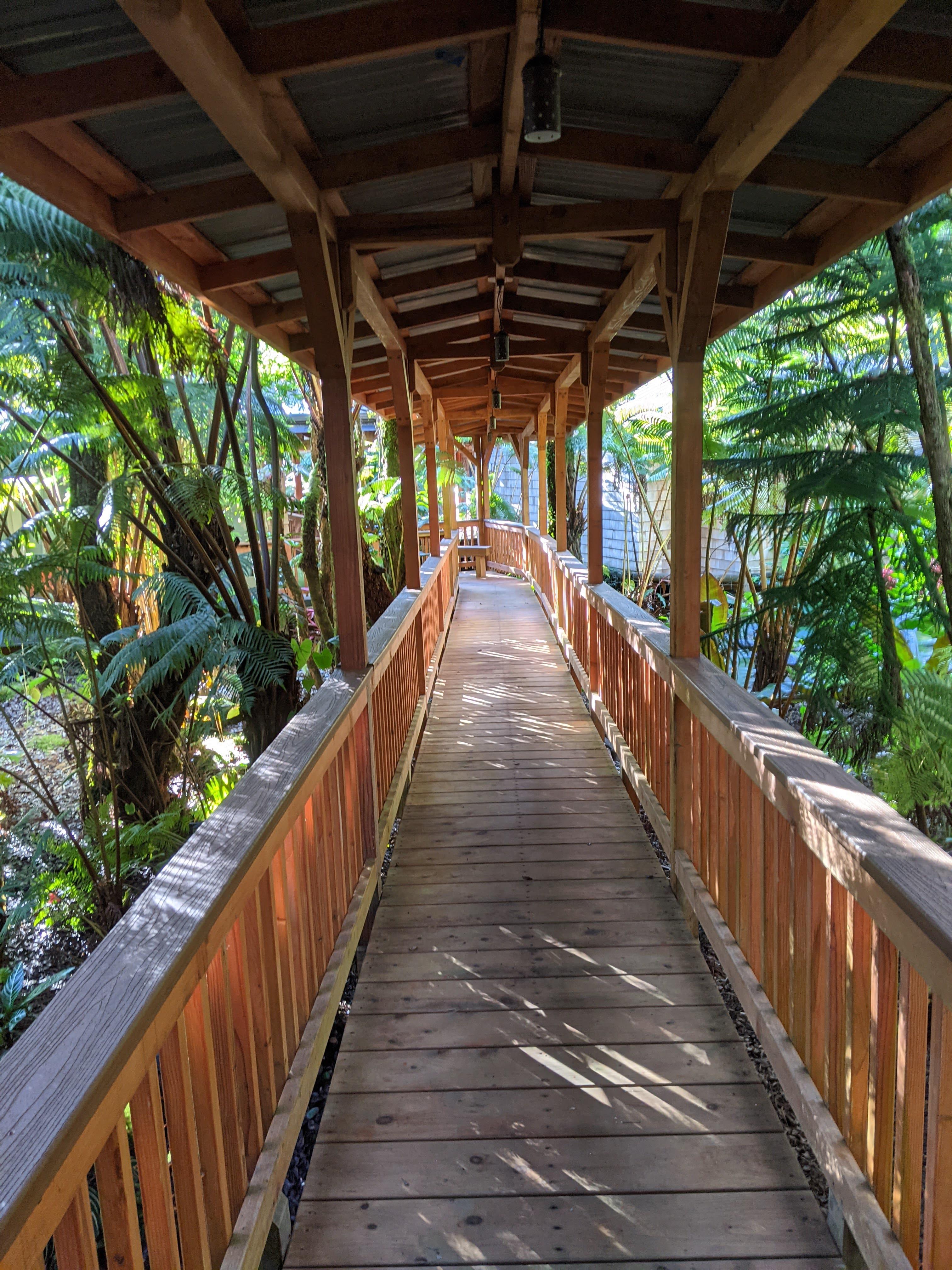 Walkway to hot tub