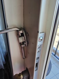 Balcony door lock broken