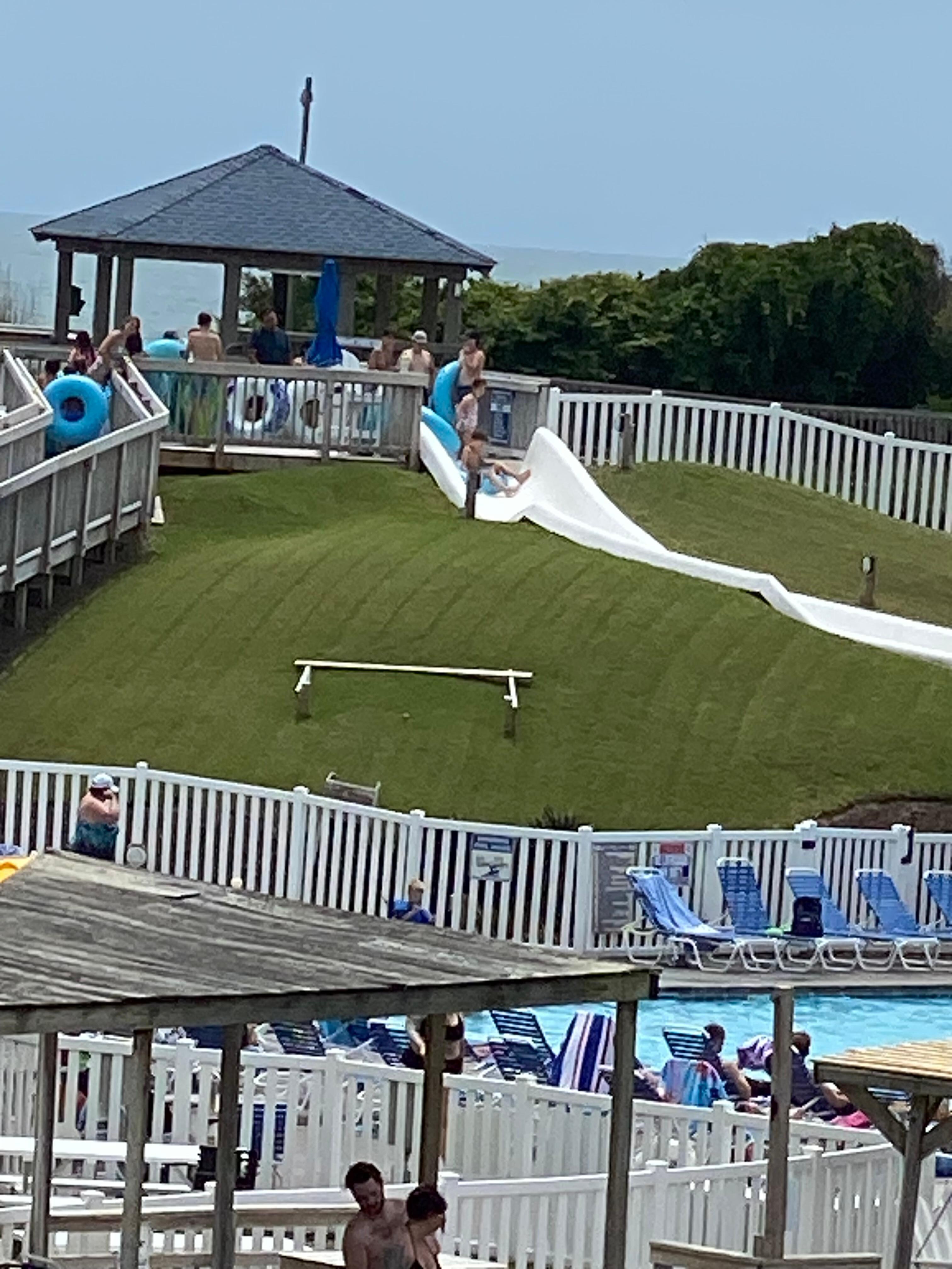 Water slide is so fun.