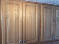 Block mold on cabinets.