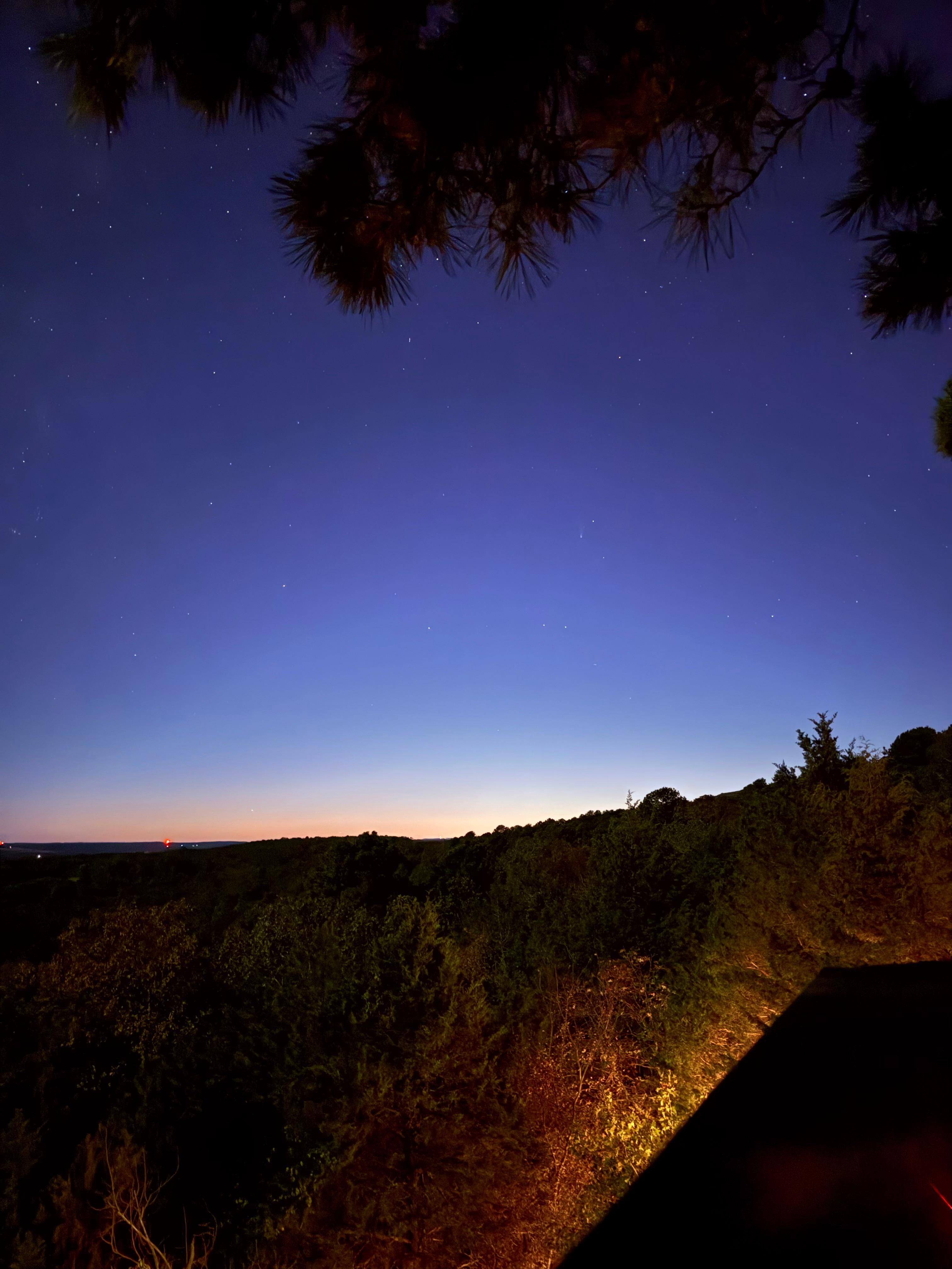 Comet Lemmon from the cabin porch. 