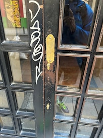 Front entrance some stranger let us in .ZERO security!'