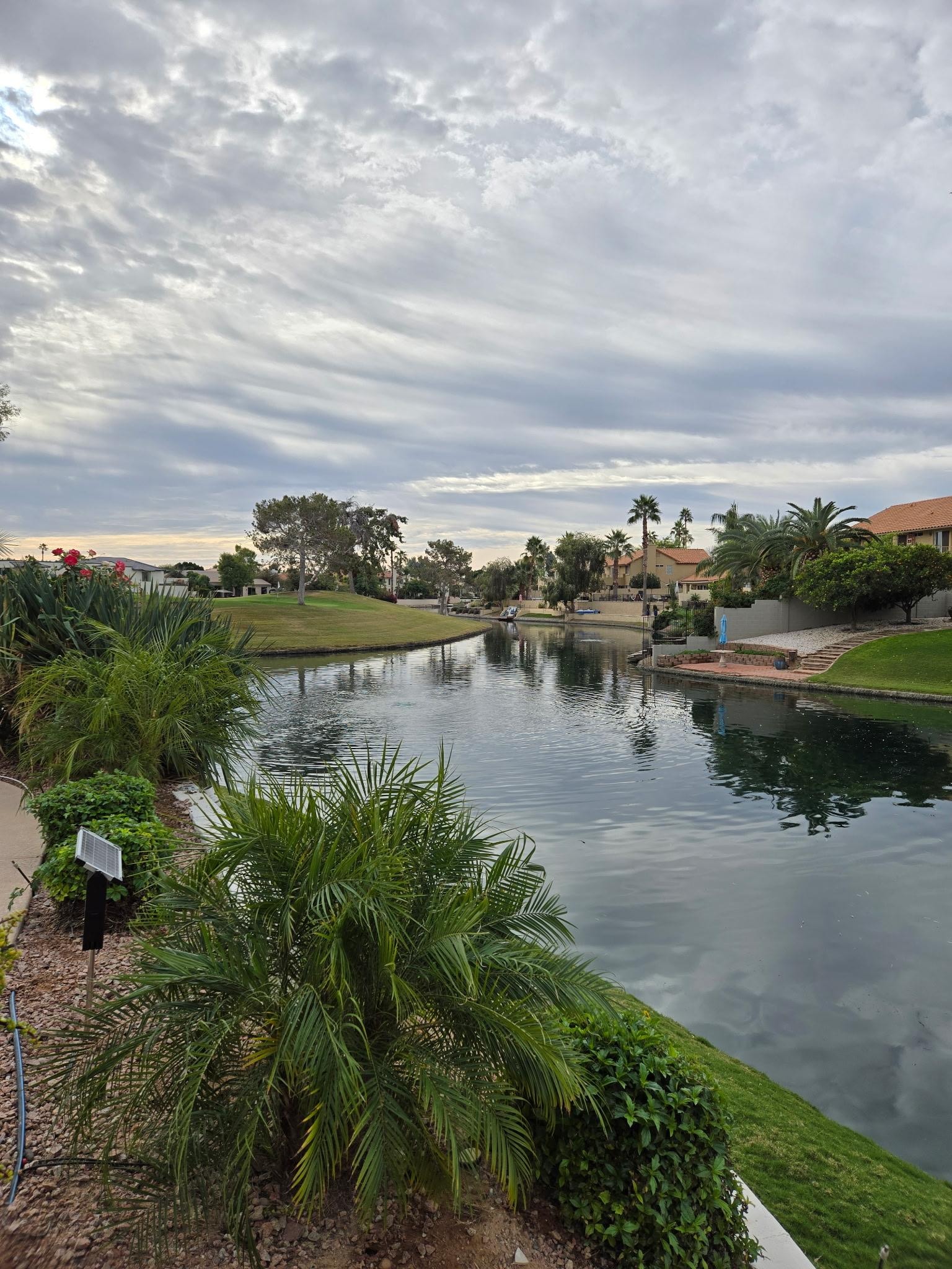 Great view off the left of the pin on the golf course. We made friends with golfers as we paddled by!