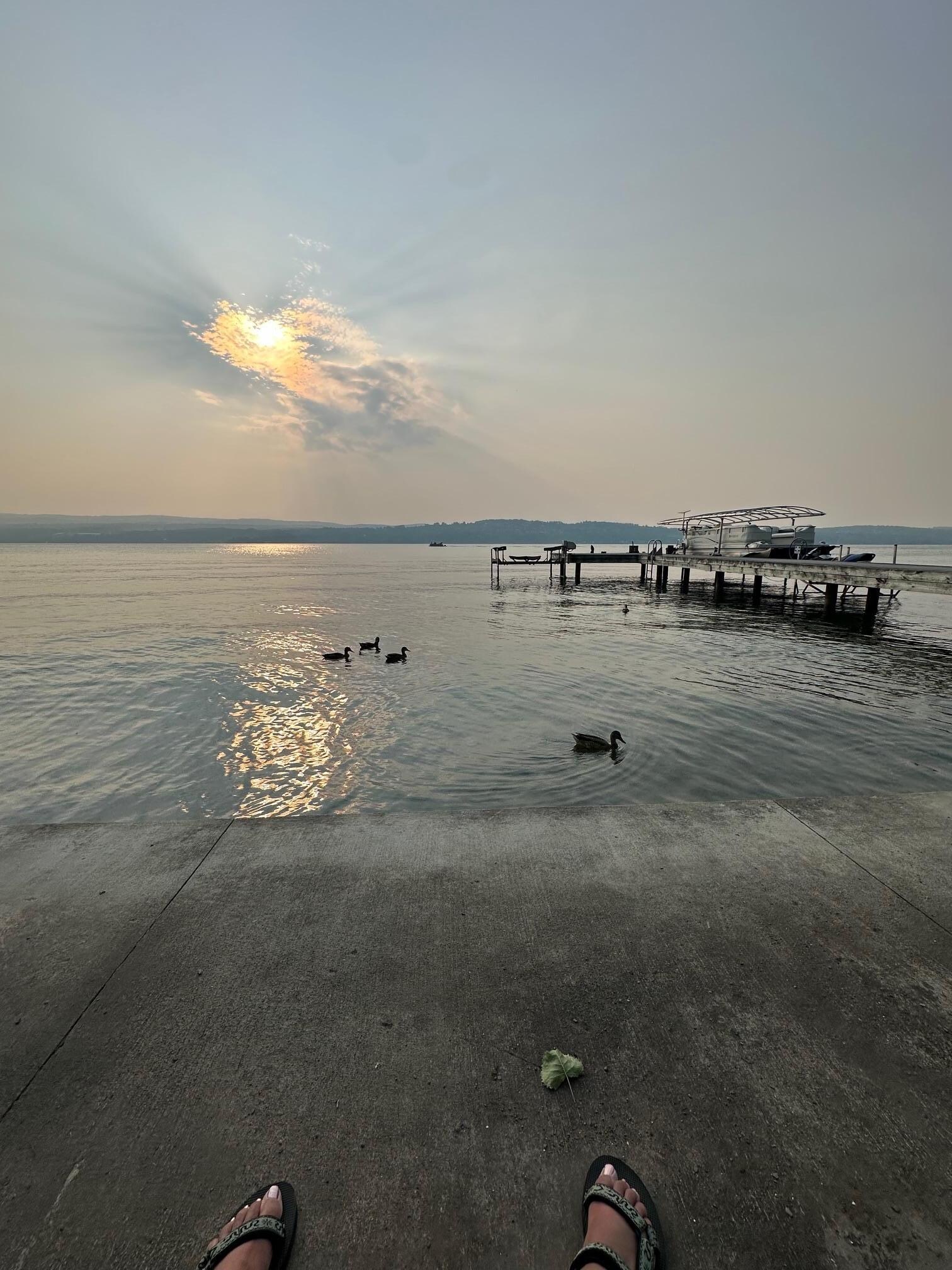 View of sunset was amazing both on the beach and at the dinner table.