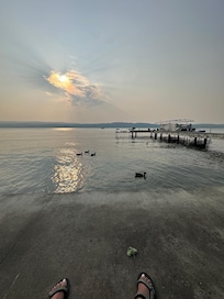 View of sunset was amazing both on the beach and at the dinner table.