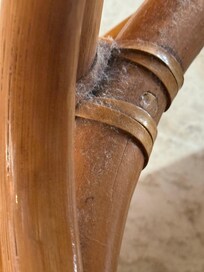 under the kitchen chairs/table