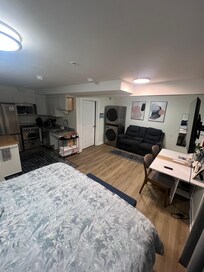 Also very large TV to the right and you can swivel it to the bed or the couch! It was just perfect for us! Host is fantastic!!!