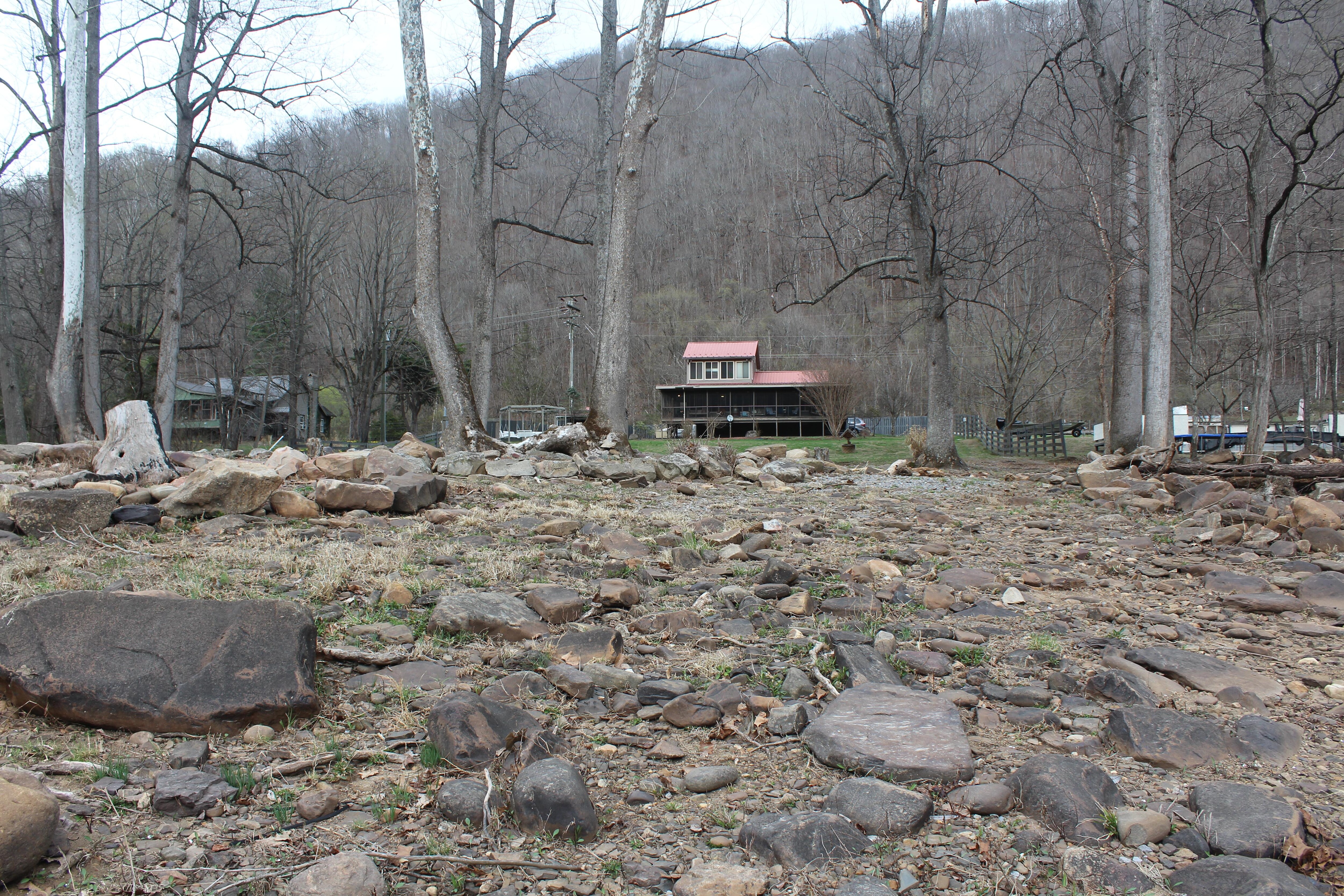 From the river looking up to the house.  
Oh, the walk down is very easy. 