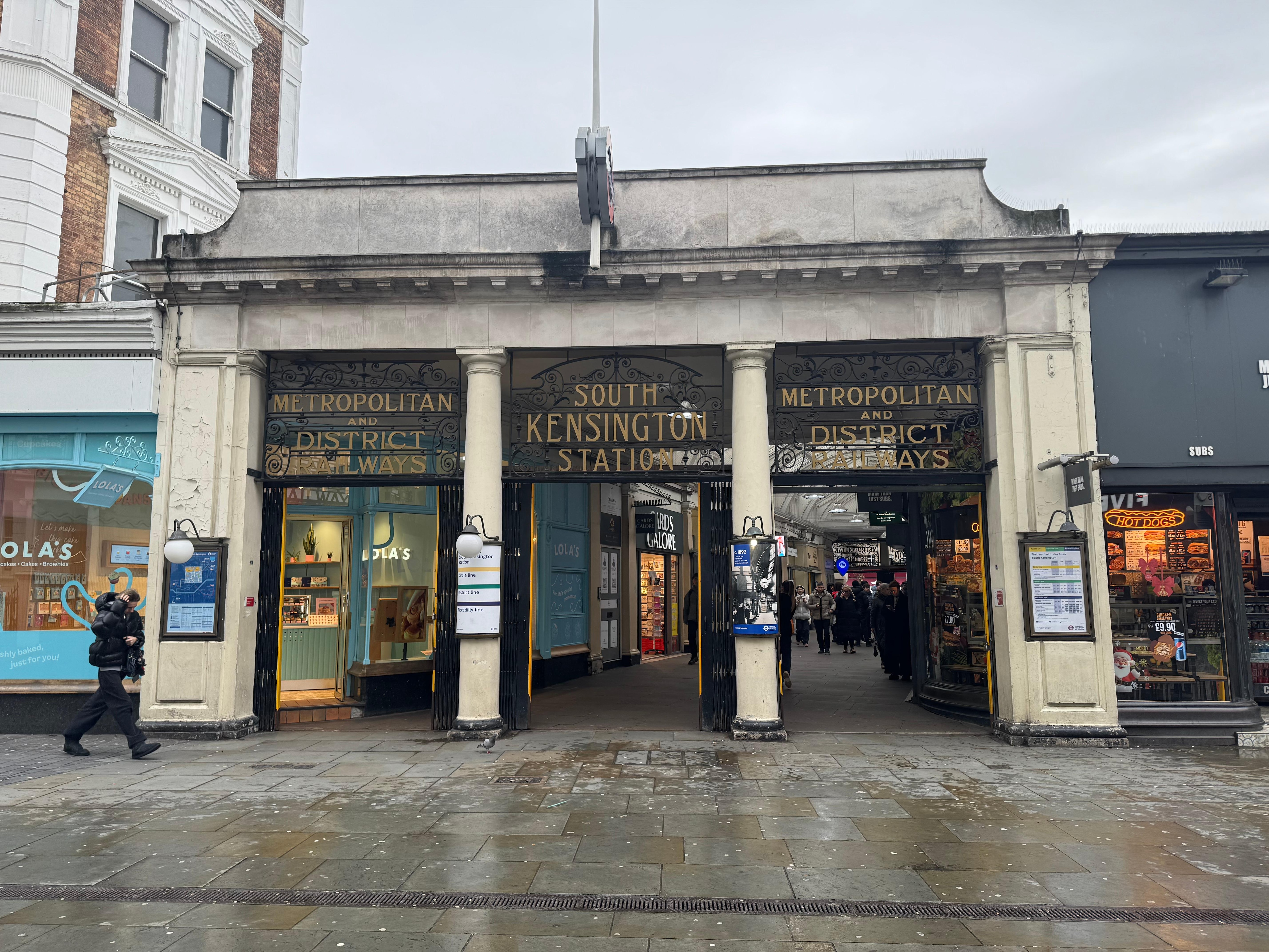 South Kensington station is across the street.