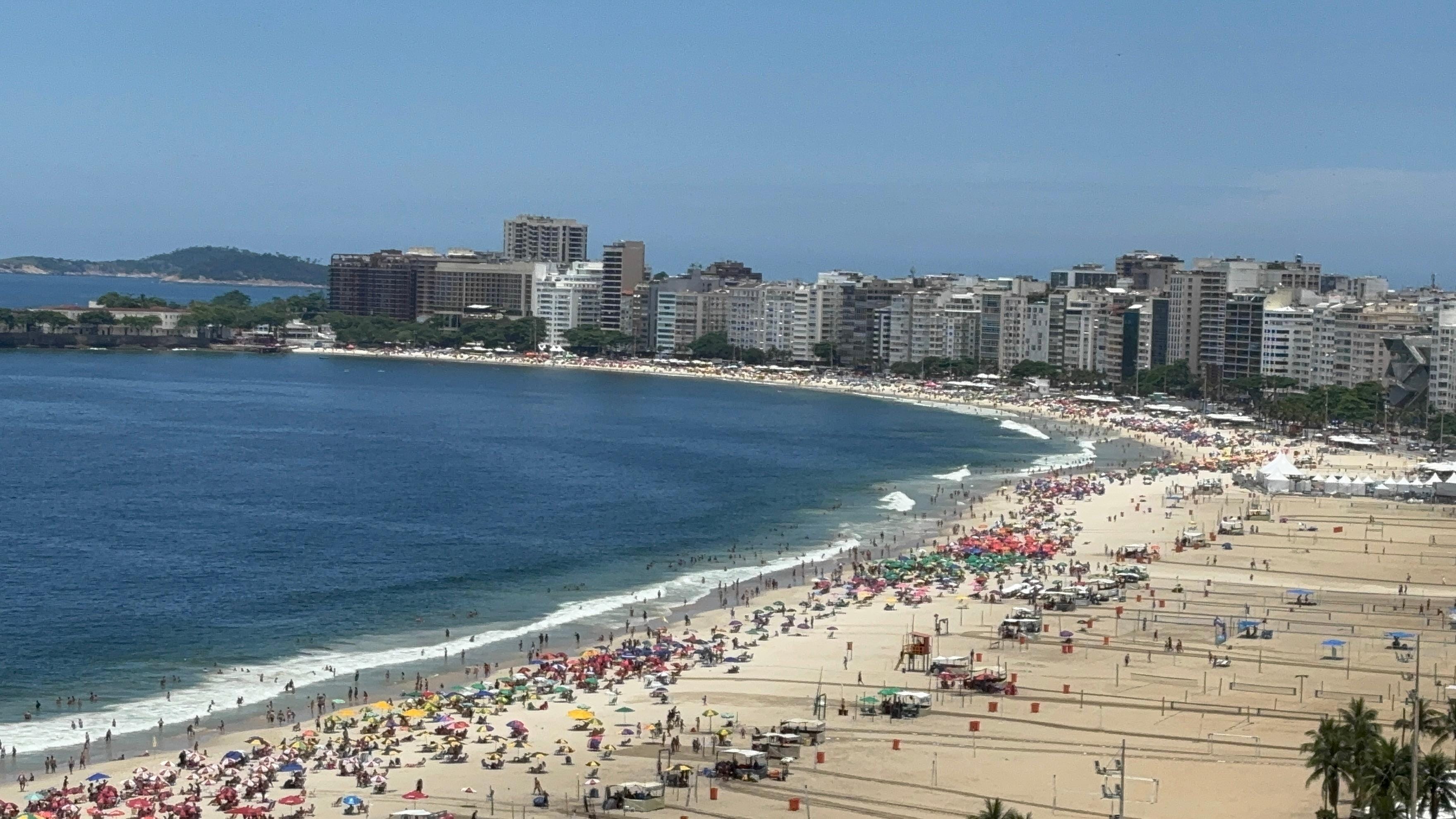 Copacabana beach view from the roof top terrace