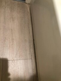 Dirty bathroom floor
