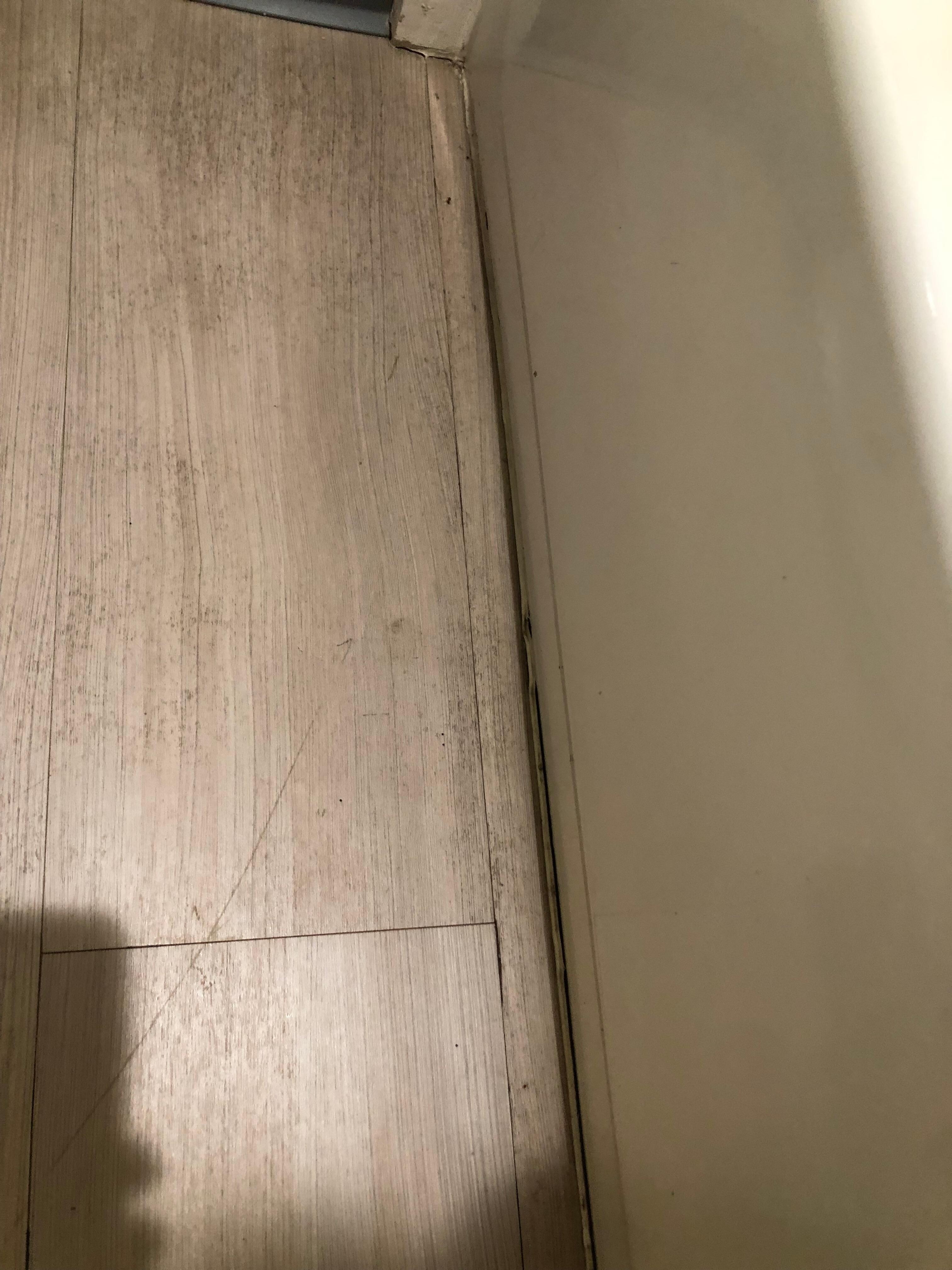 Dirty bathroom floor