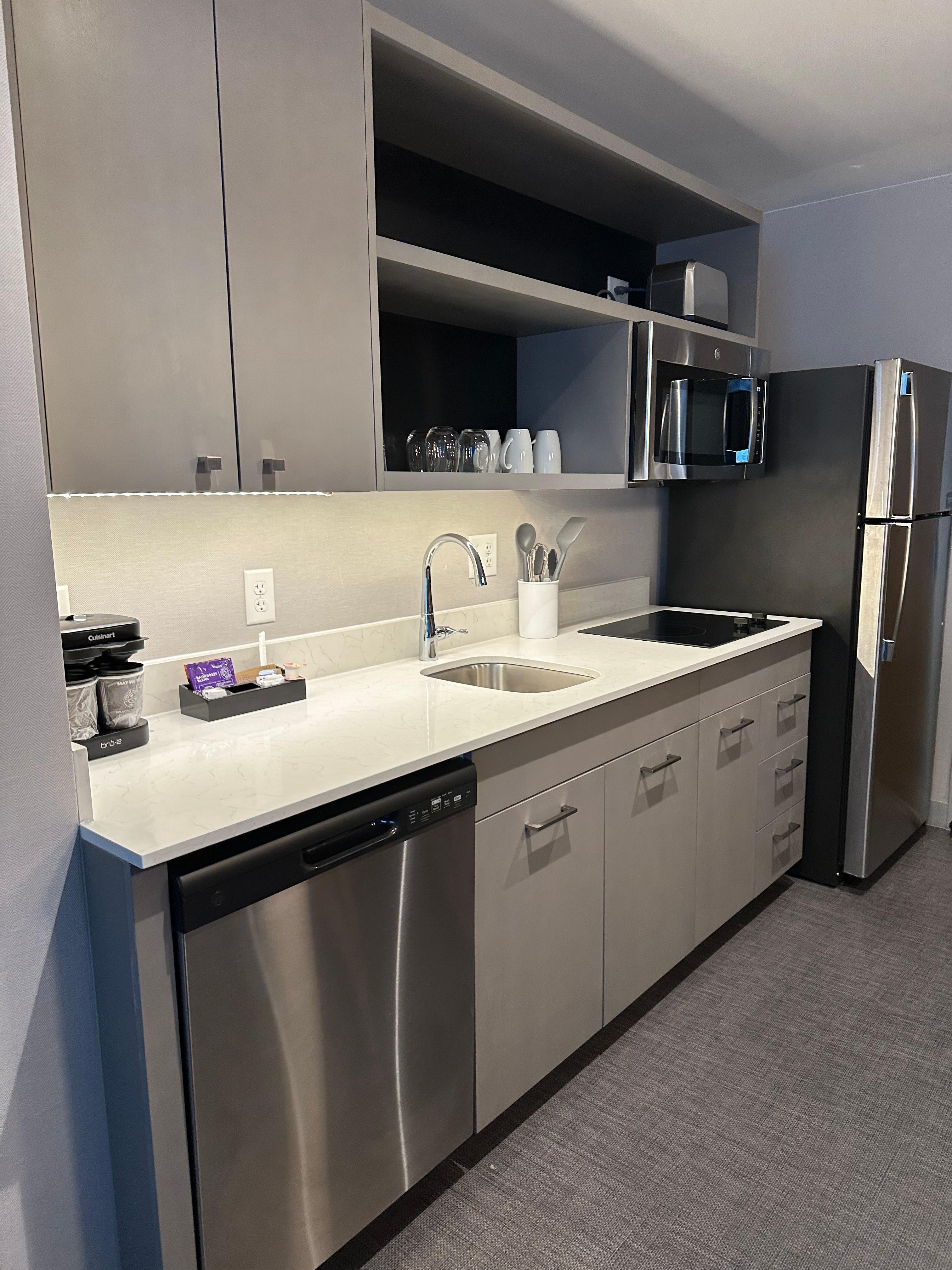 Stove, full size fridge, coffee pot didn’t work correctly and went all over while trying to brew one cup of coffee.