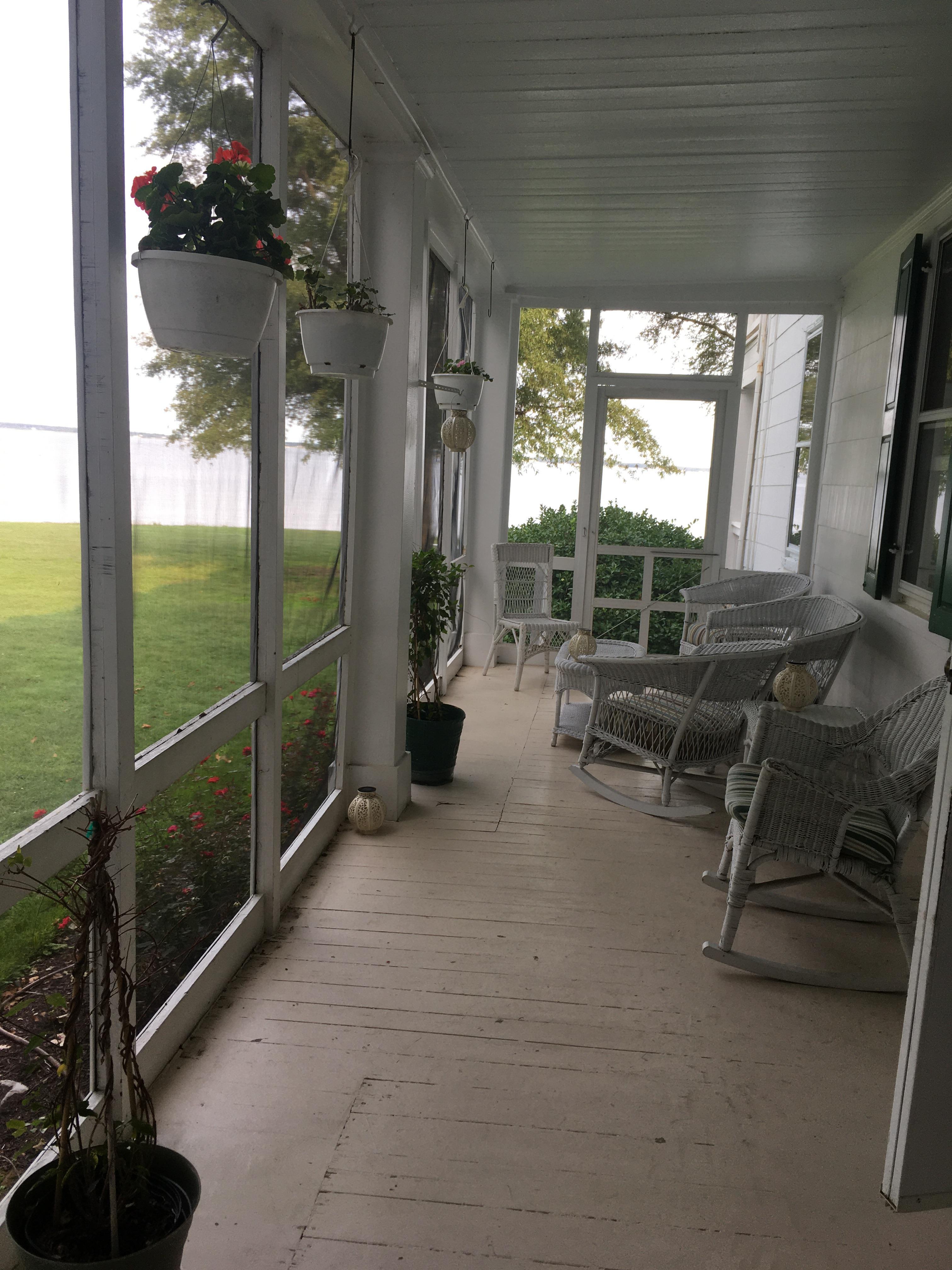 Breakfast on the porch overlooking the Miles River!