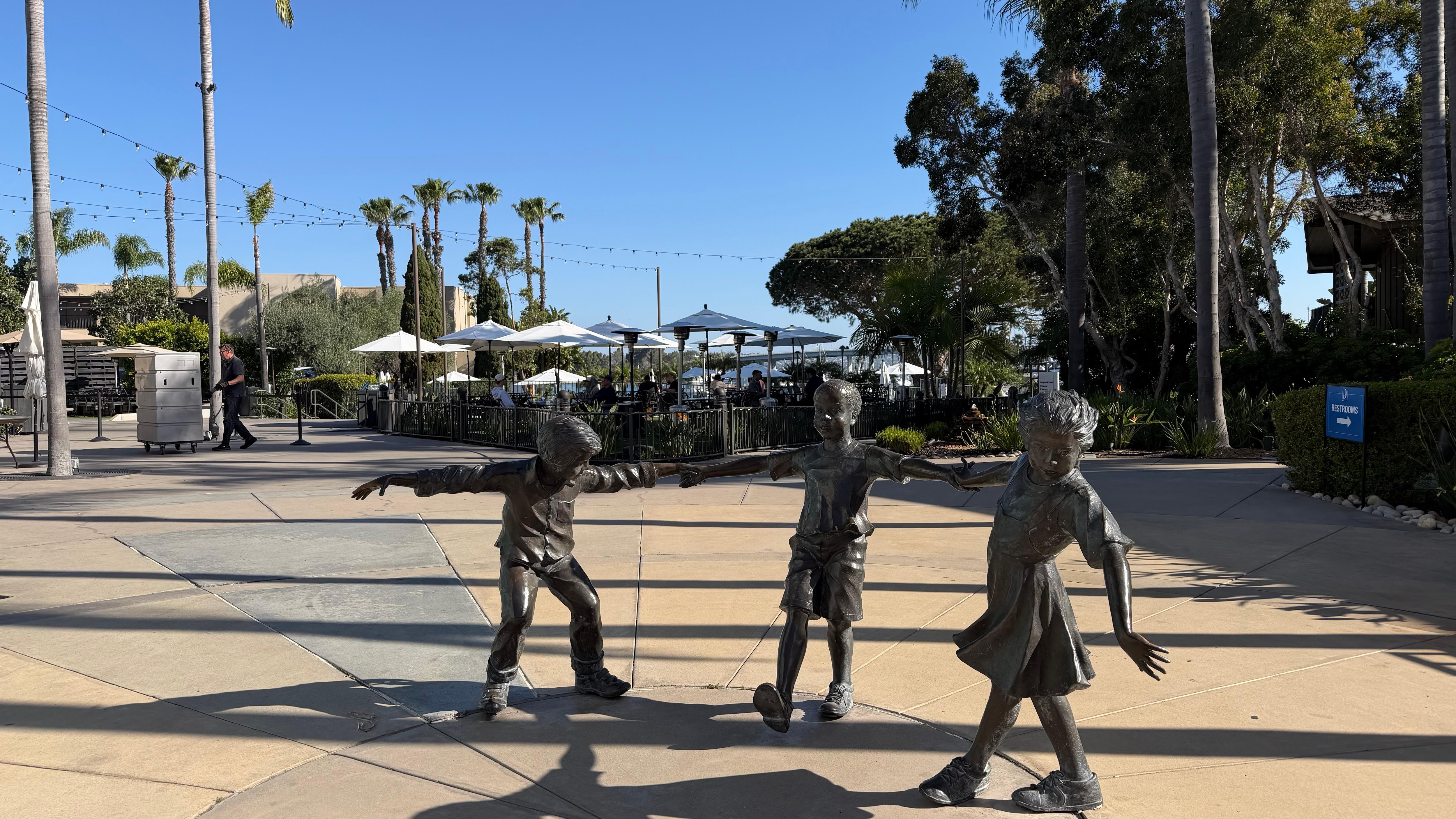 Front lobby area looking towards the main pool, restaurant and marina. 