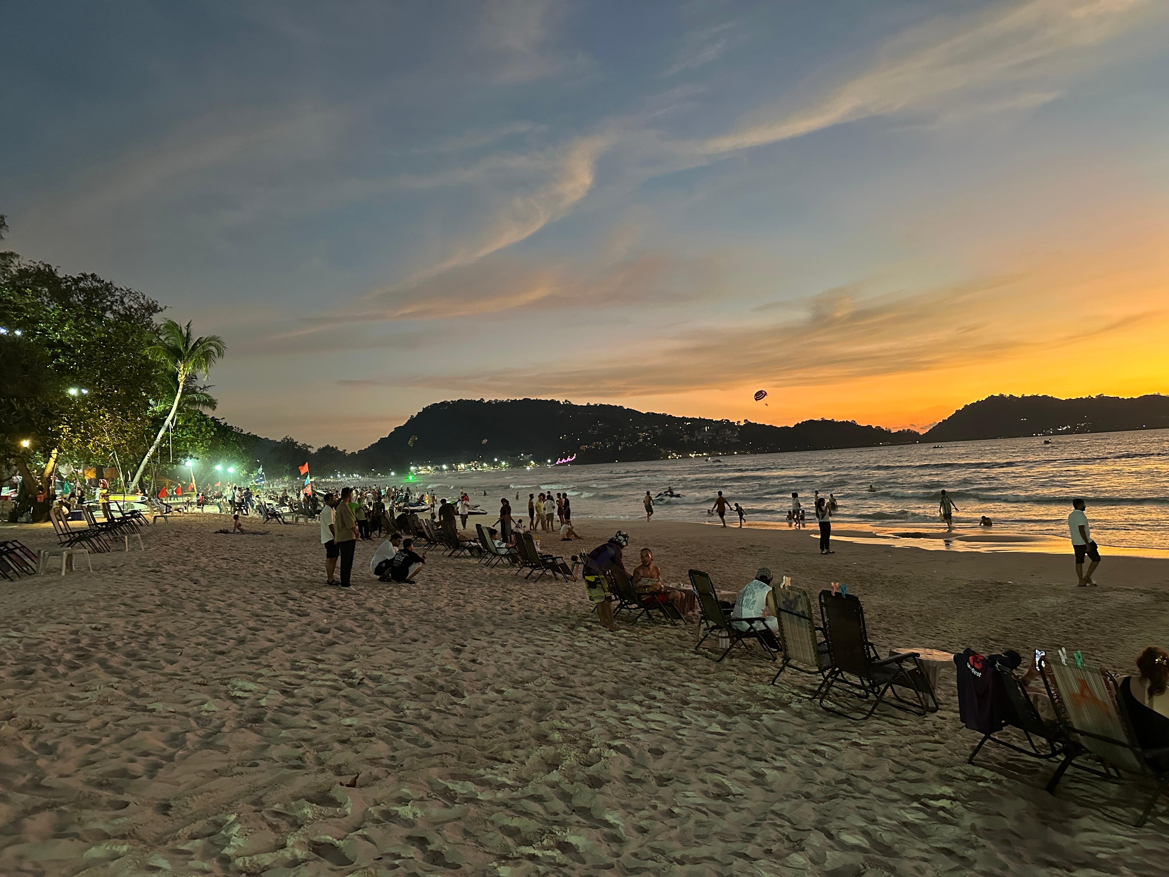 Patong beach at sunset 🌴