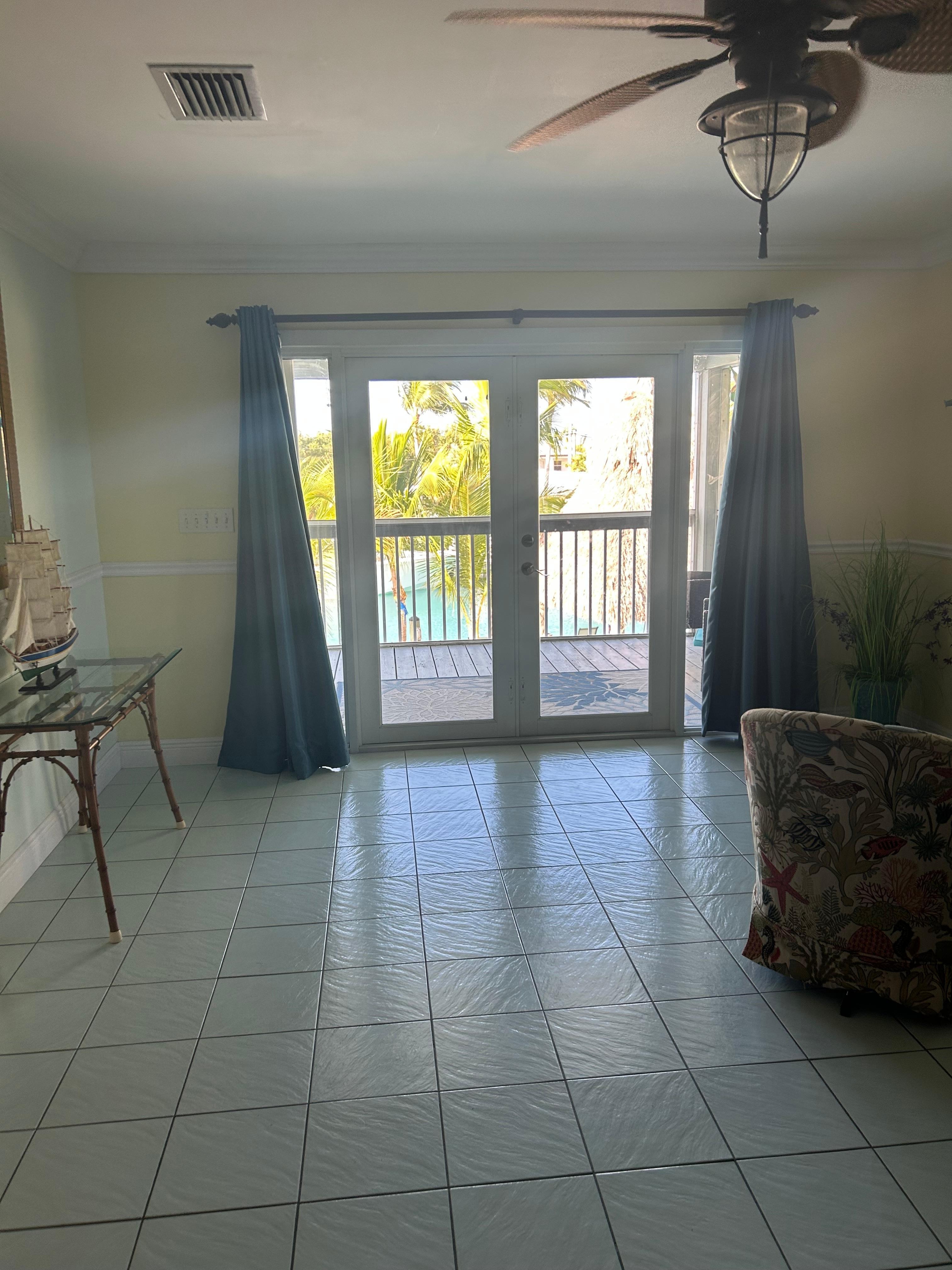 View from dining area