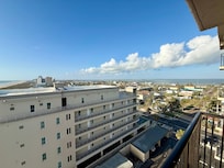 View of town and bay from balcony