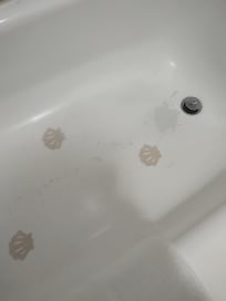 Le bain tel qu'il était quand nous sommes arrivés.