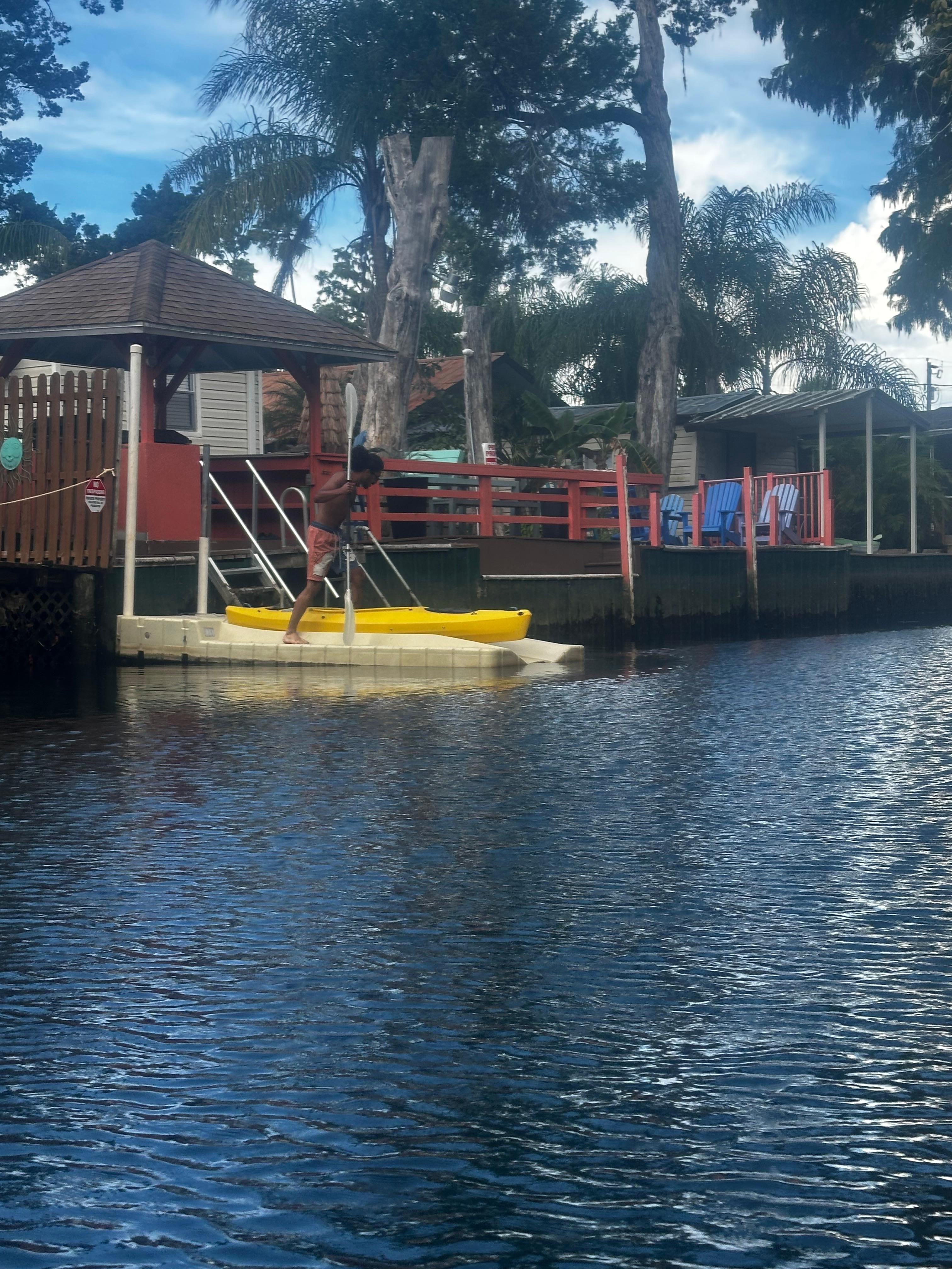 The kayak dock in the back!