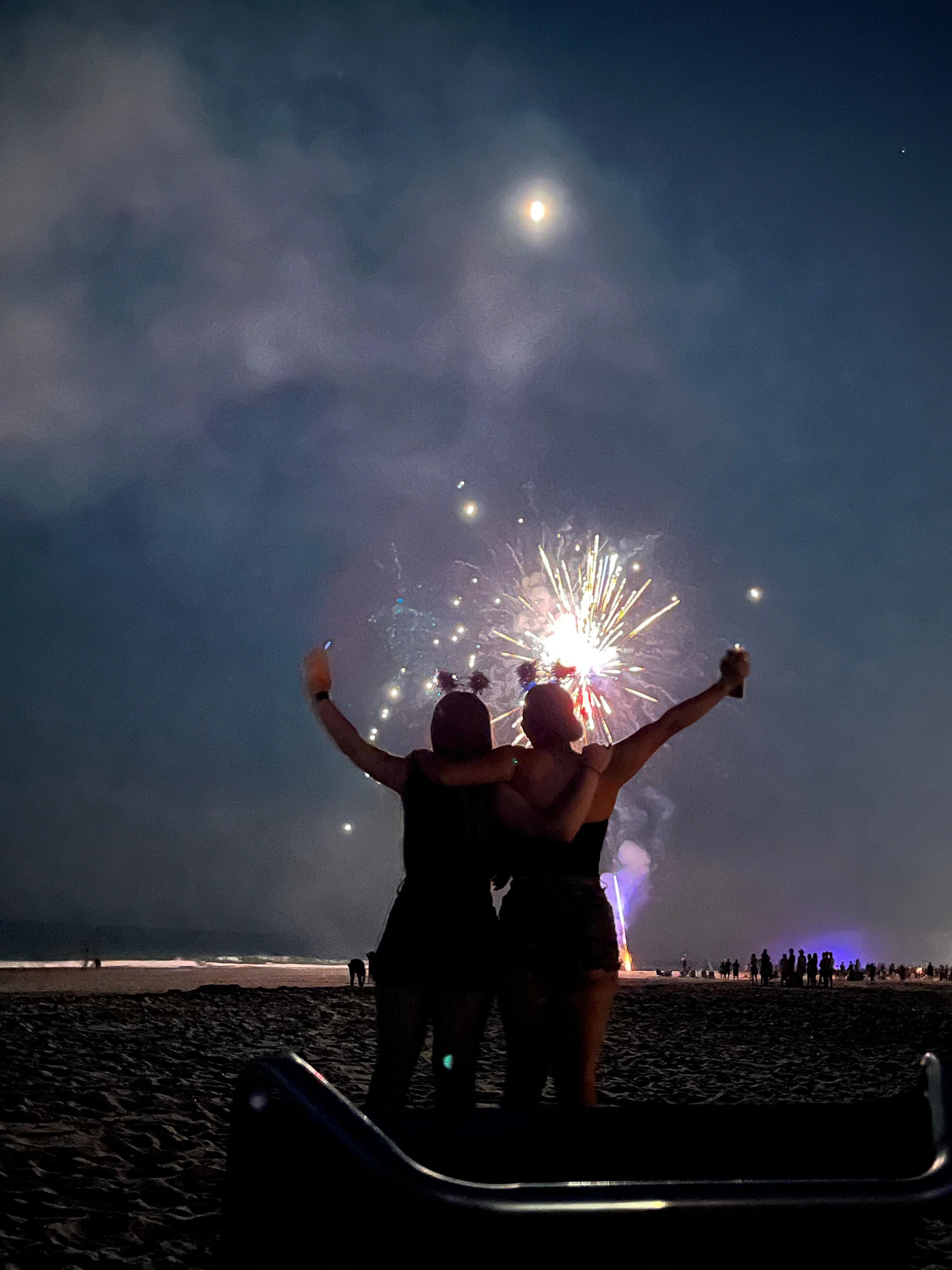 Fireworks on the beach 