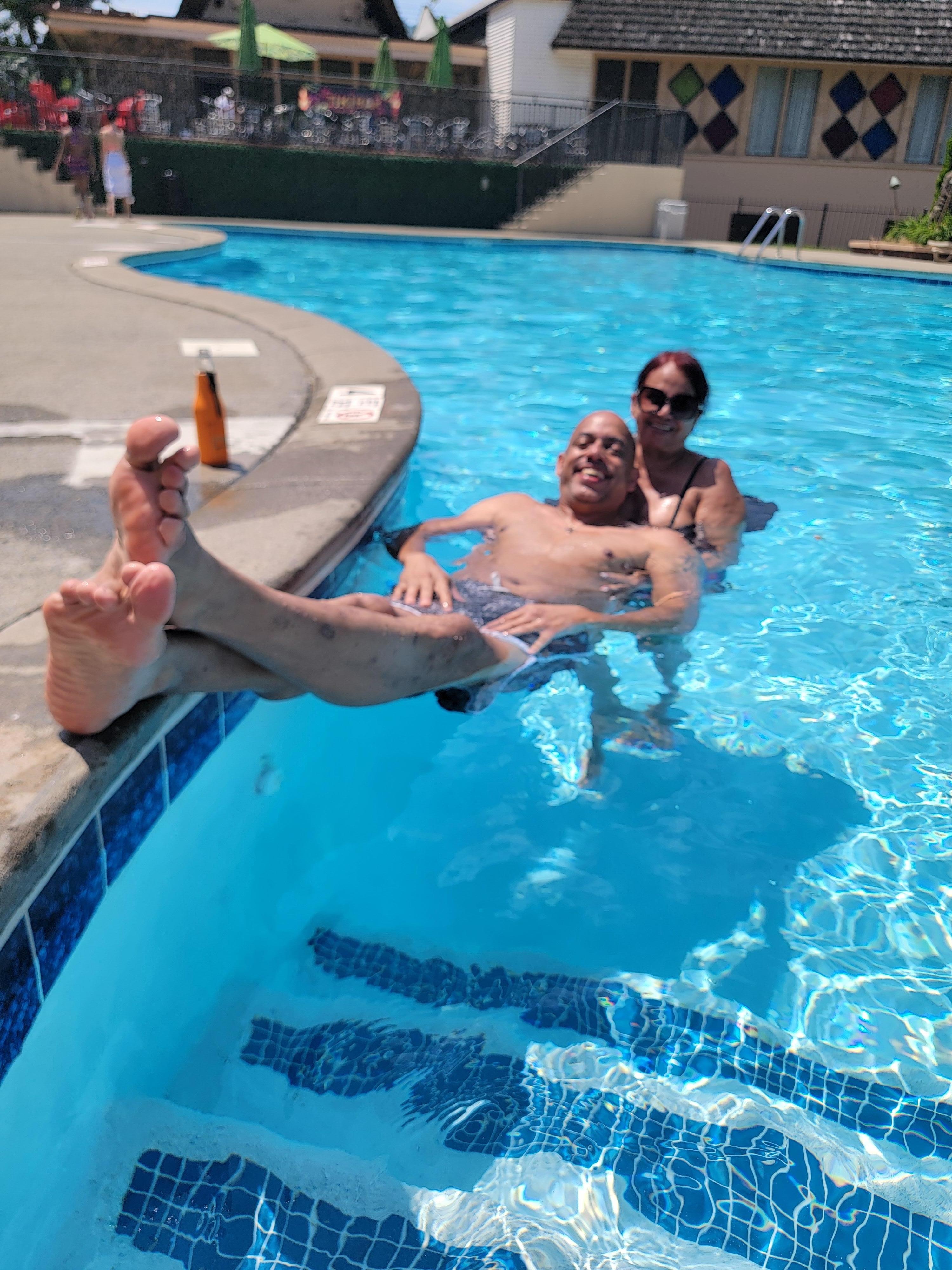 Chilling at the pool
