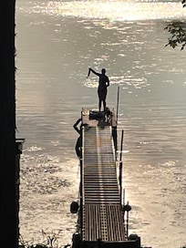 Bass off the dock