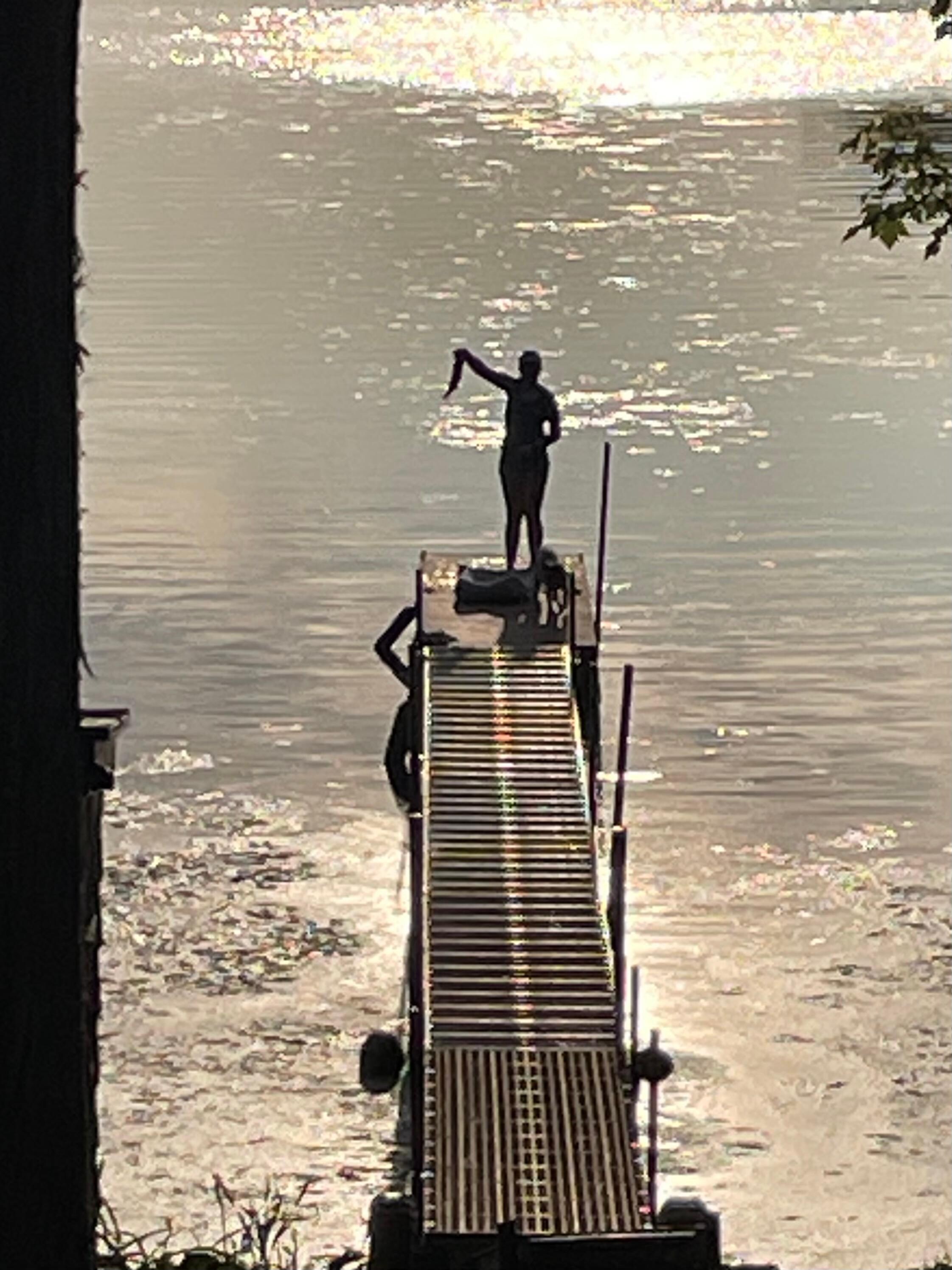Bass off the dock
