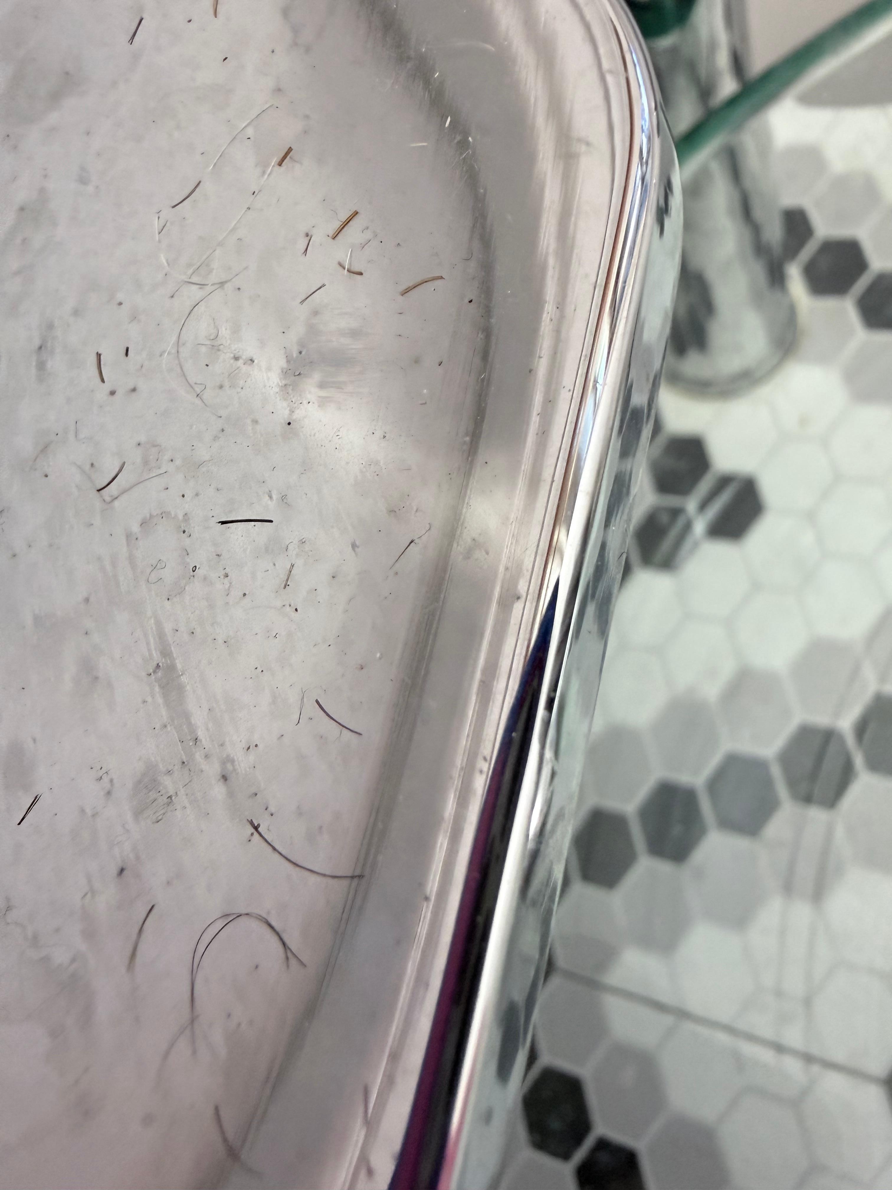 Beard hair in soap dis