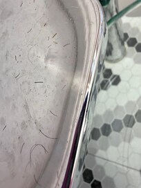 Beard hair in soap dis